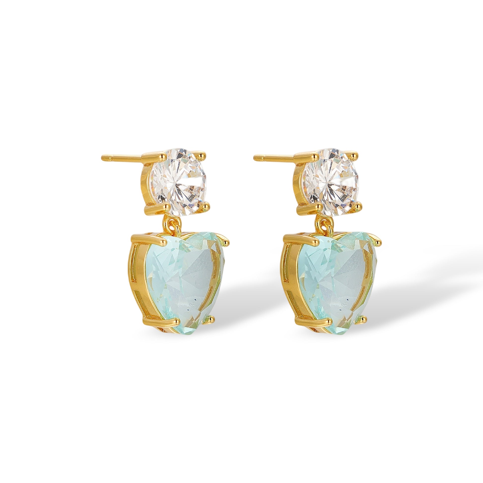 Marlitt Blue Heart Round Drop Earrings