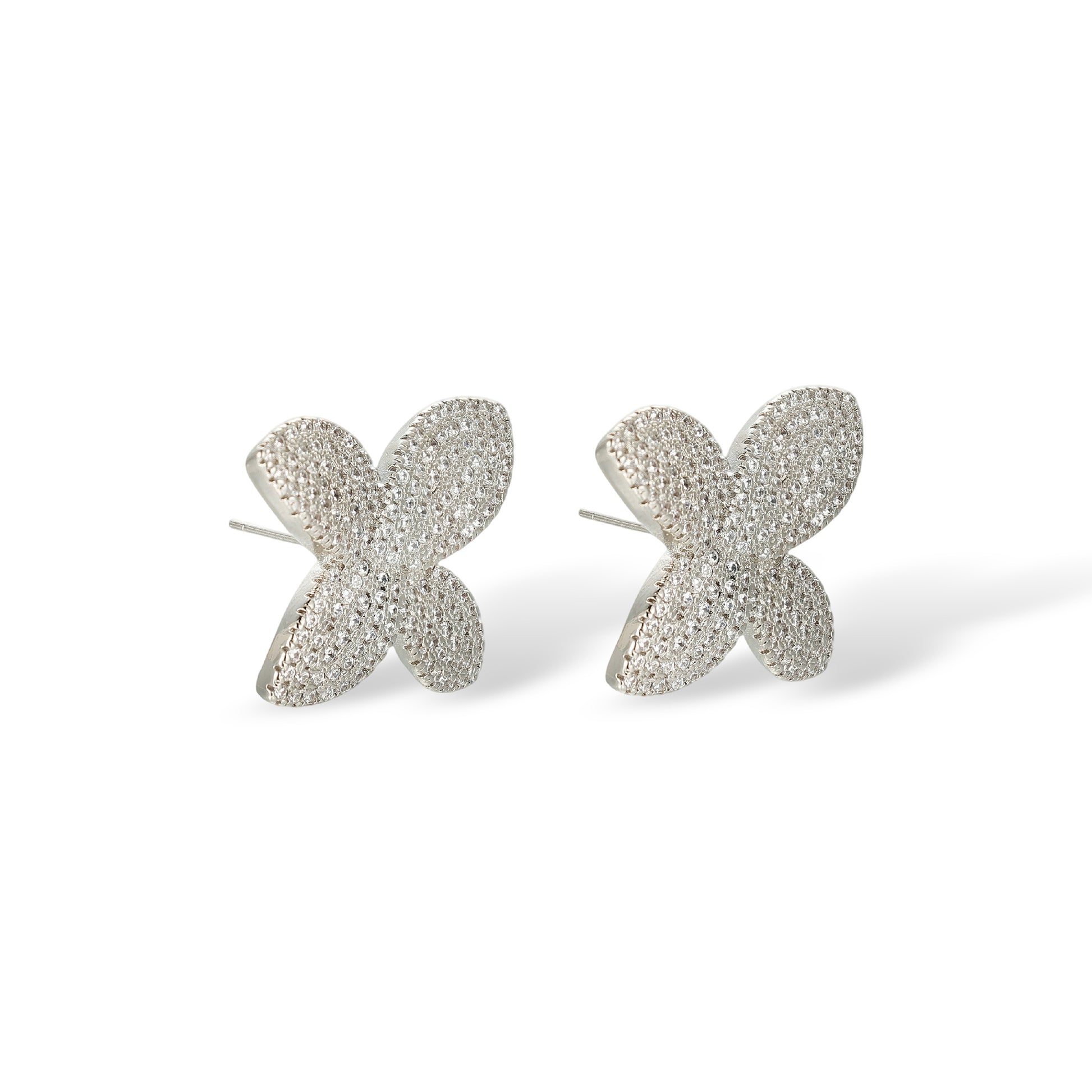 Marly White Butterfly Stud Earrings