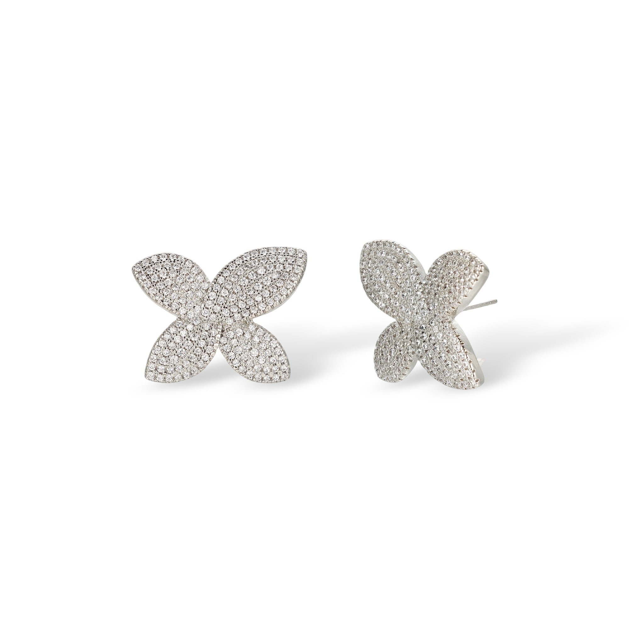 Marly White Butterfly Stud Earrings