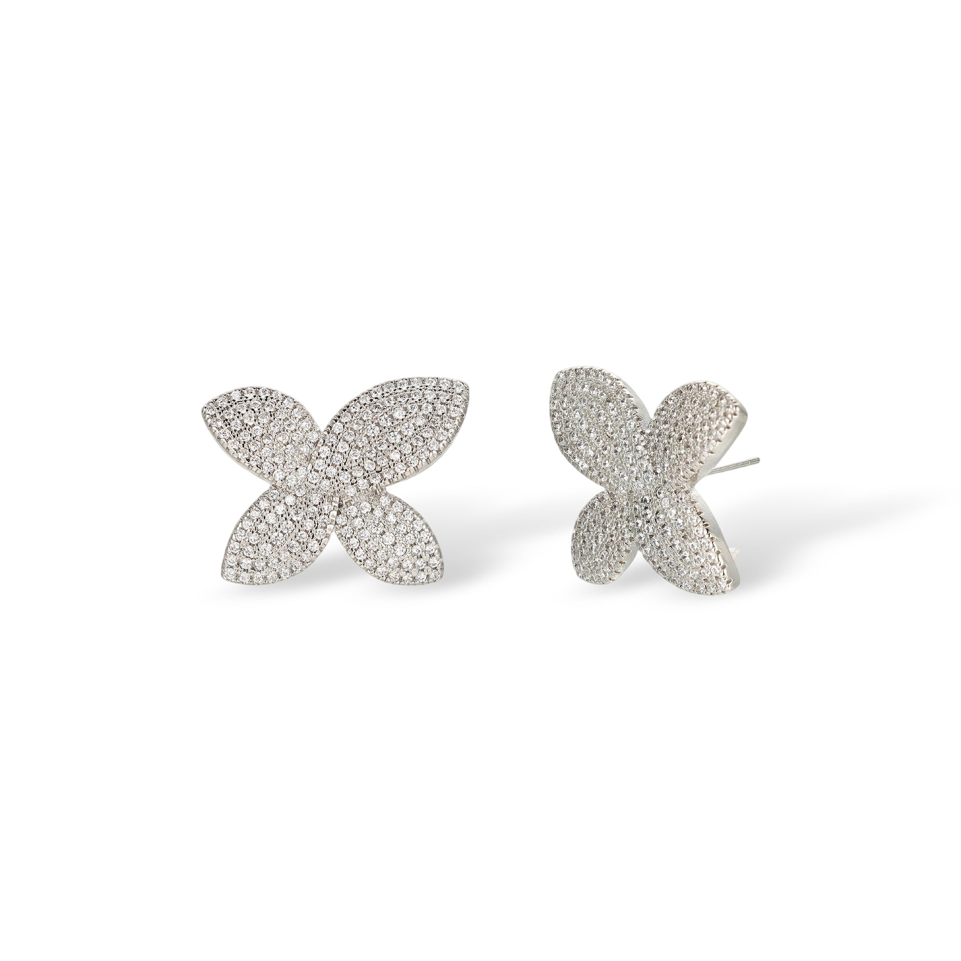Marly White Butterfly Stud Earrings