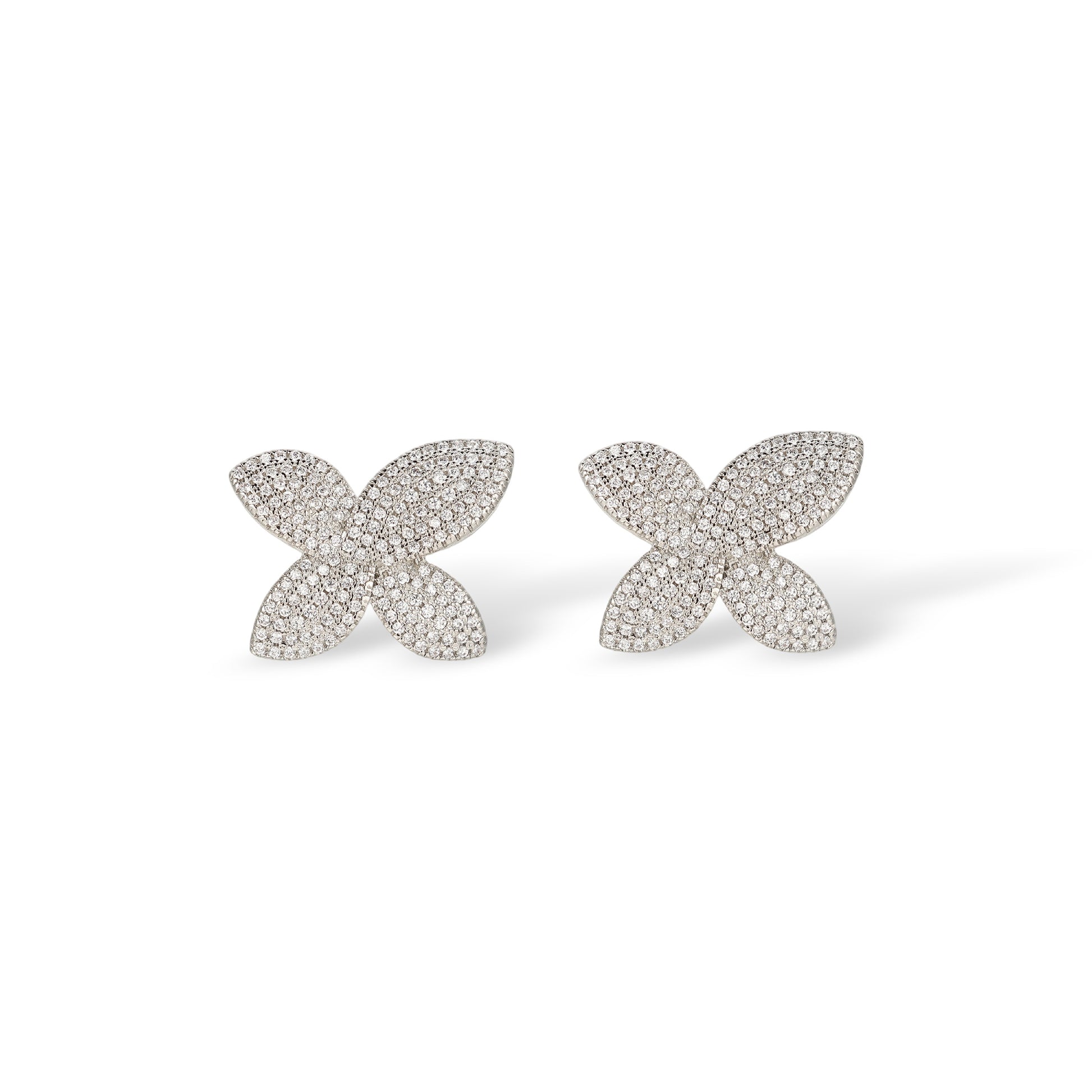 Marly White Butterfly Stud Earrings