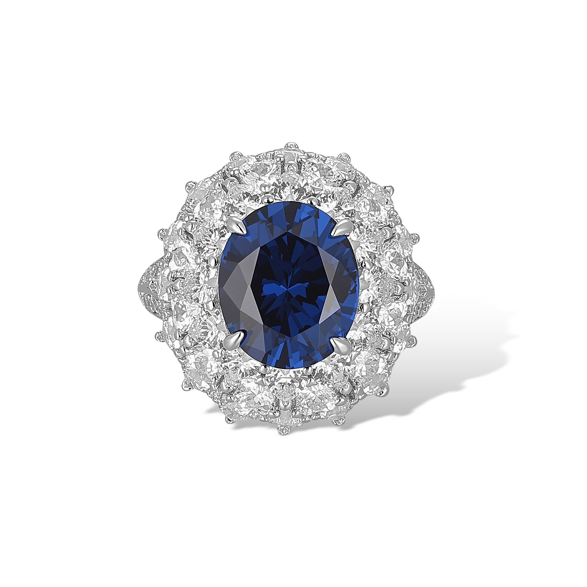 Mathilde Oval Navy Blue Ring