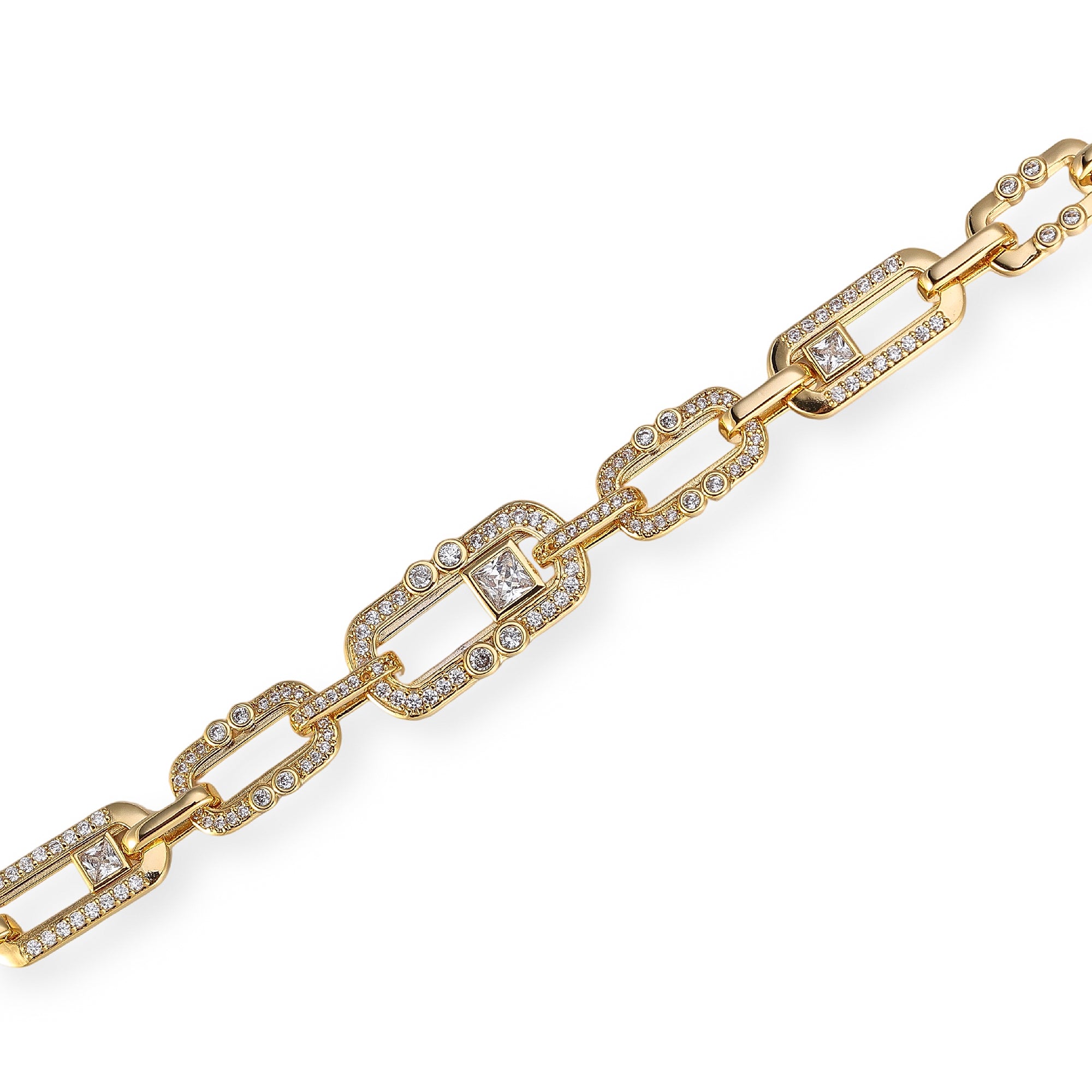 Maura 14K Gold Pavé Sliding Link Bracelet