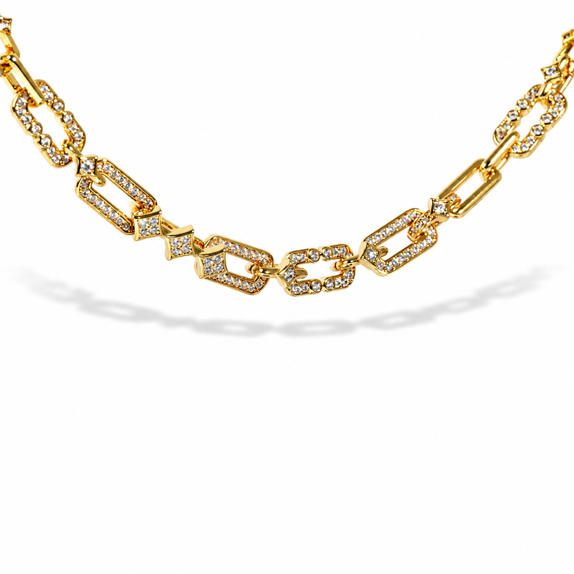 Meinhild 14K Gold Paperclip Rhombus Choker Necklace