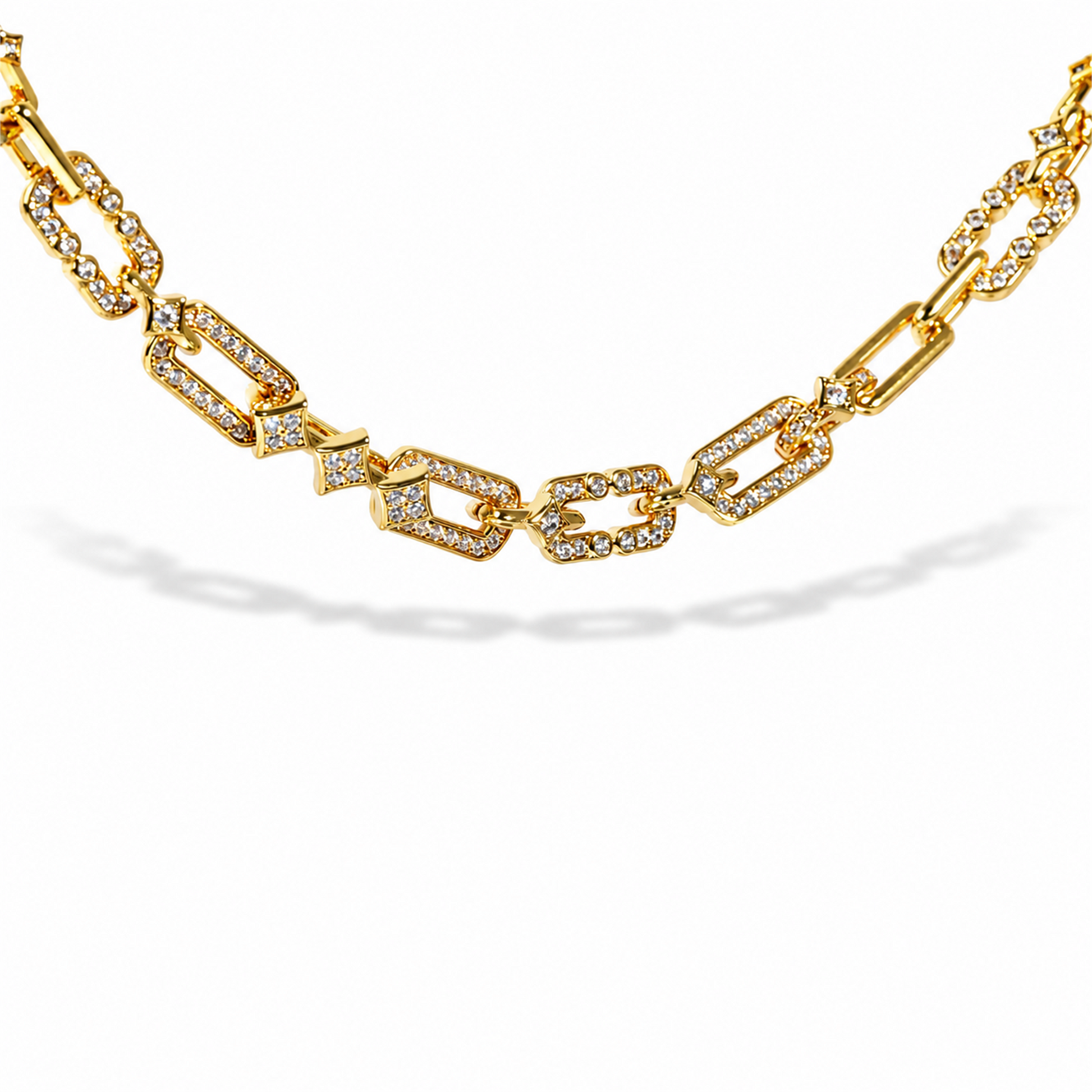 Meinhild 14K Gold Paperclip Rhombus Choker Necklace