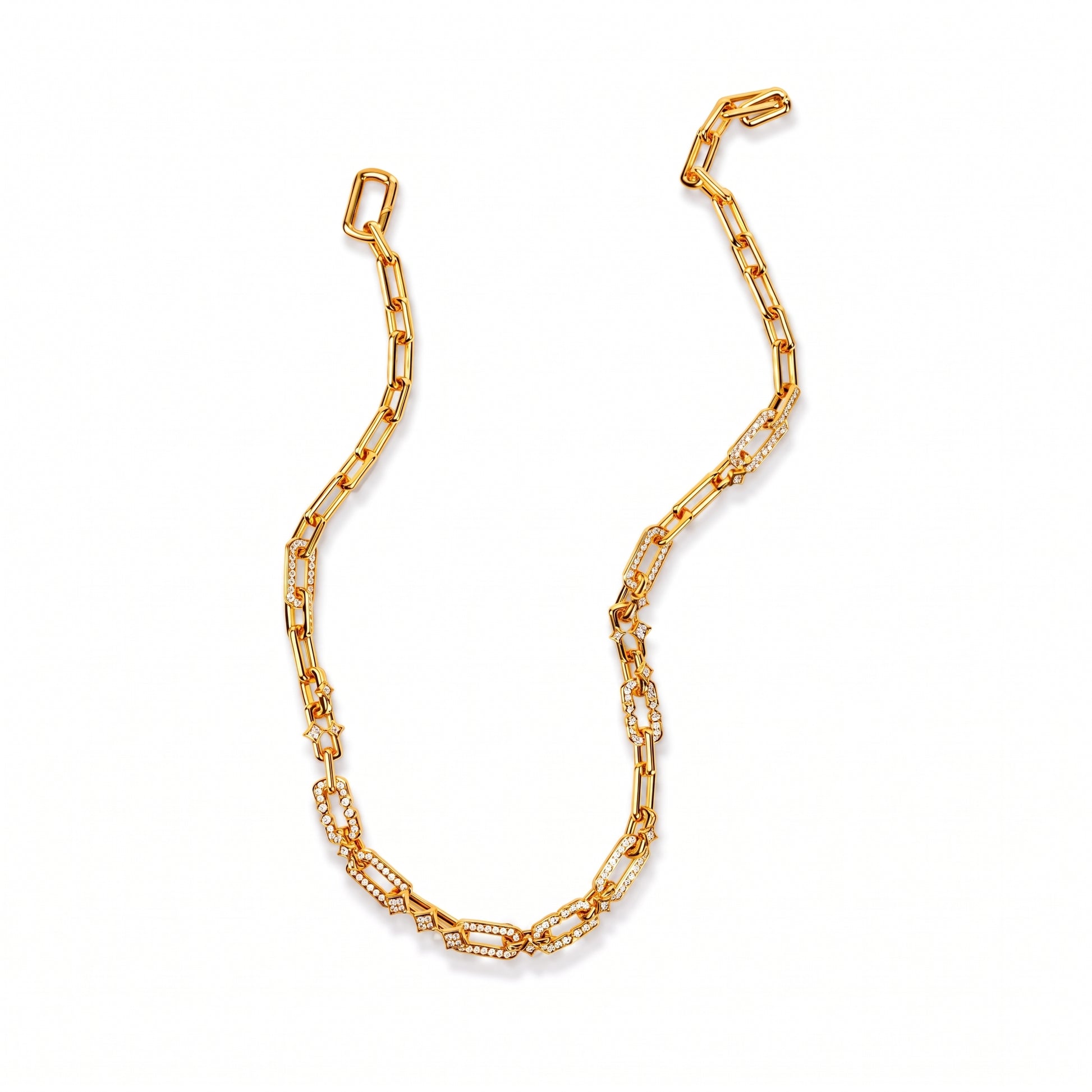 Meinhild 14K Gold Paperclip Rhombus Choker Necklace