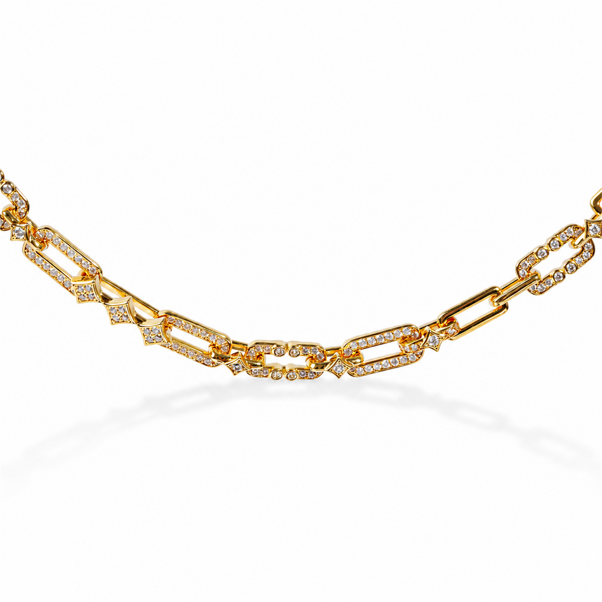 Meinhild 14K Gold Paperclip Rhombus Choker Necklace