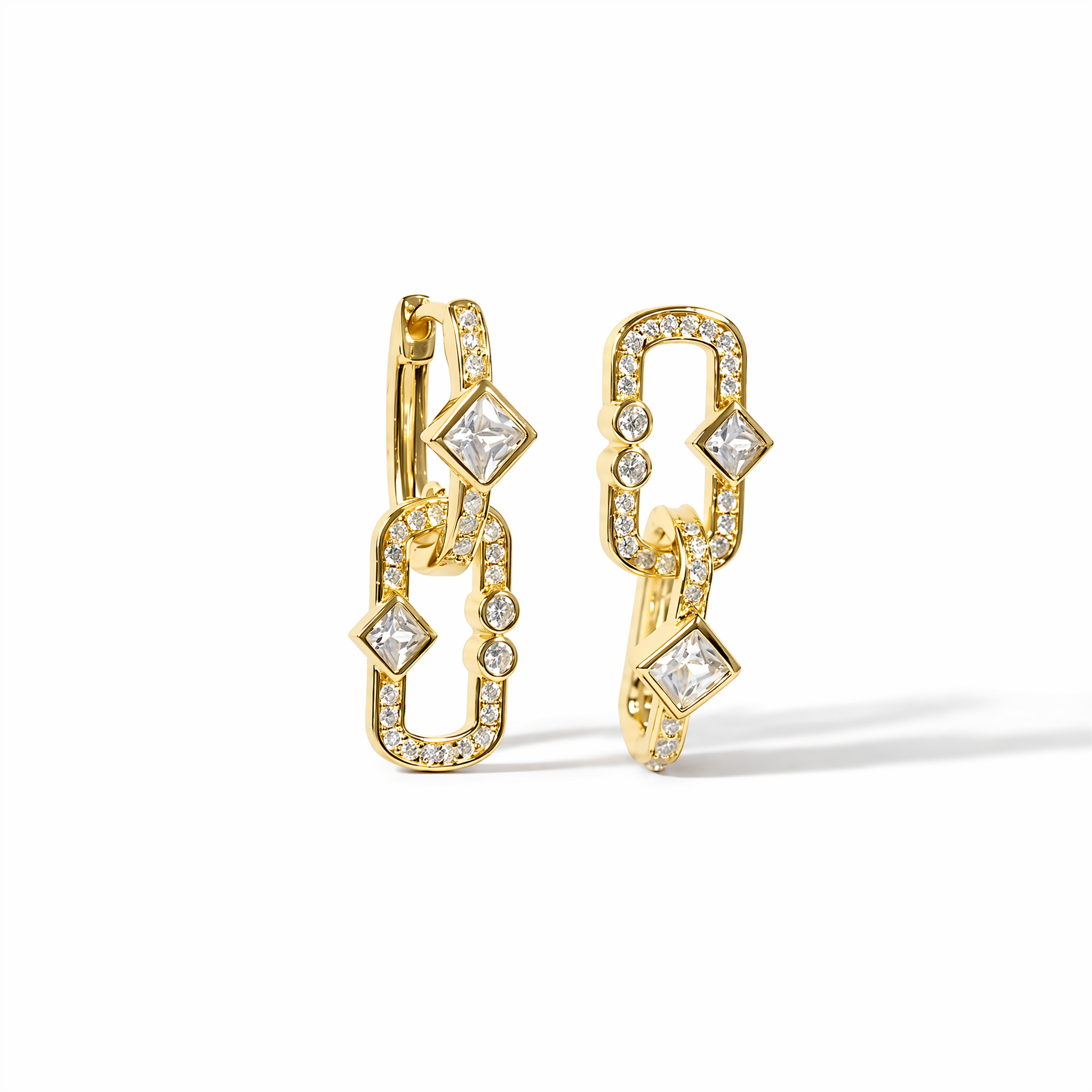 Meinhild 14K Gold Paperclip Rhombus Earrings