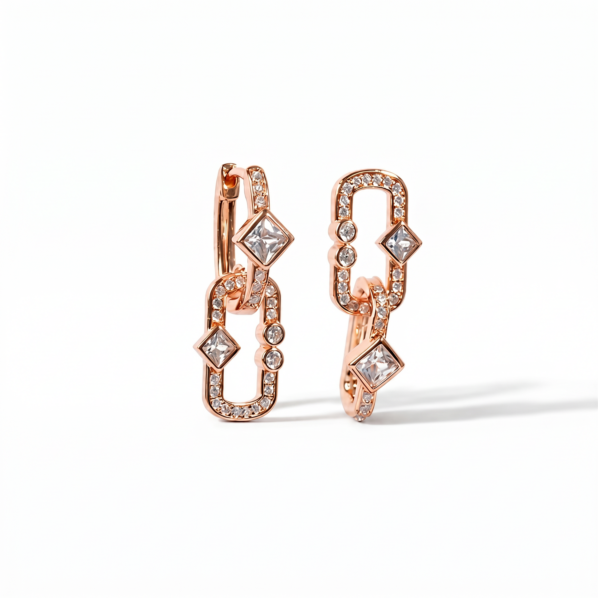 Meinhild 14K Gold Paperclip Rhombus Earrings