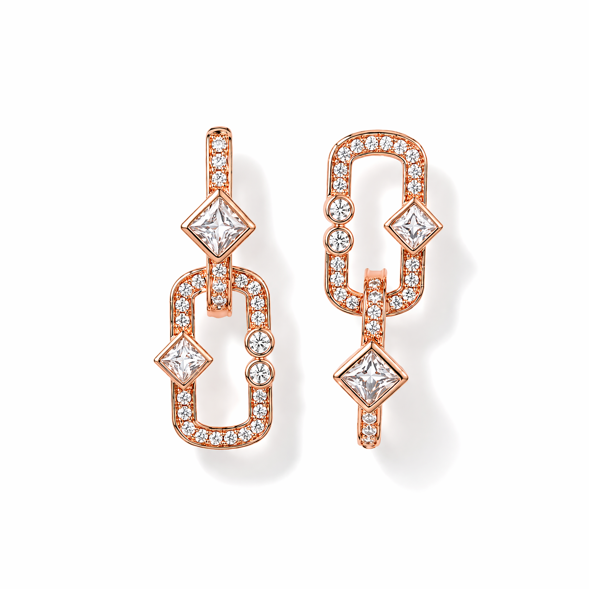 Meinhild 14K Gold Paperclip Rhombus Earrings