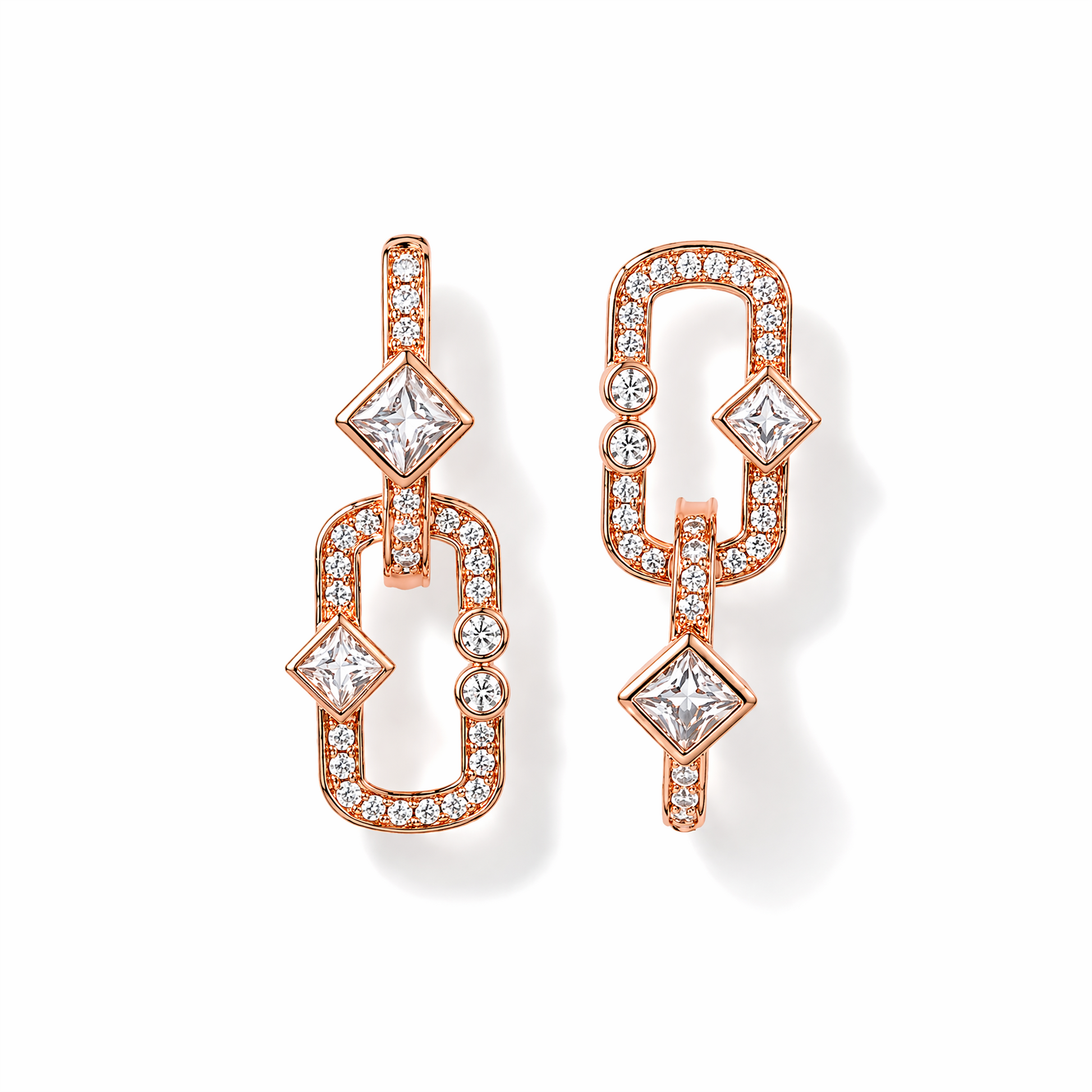 Meinhild 14K Gold Paperclip Rhombus Earrings