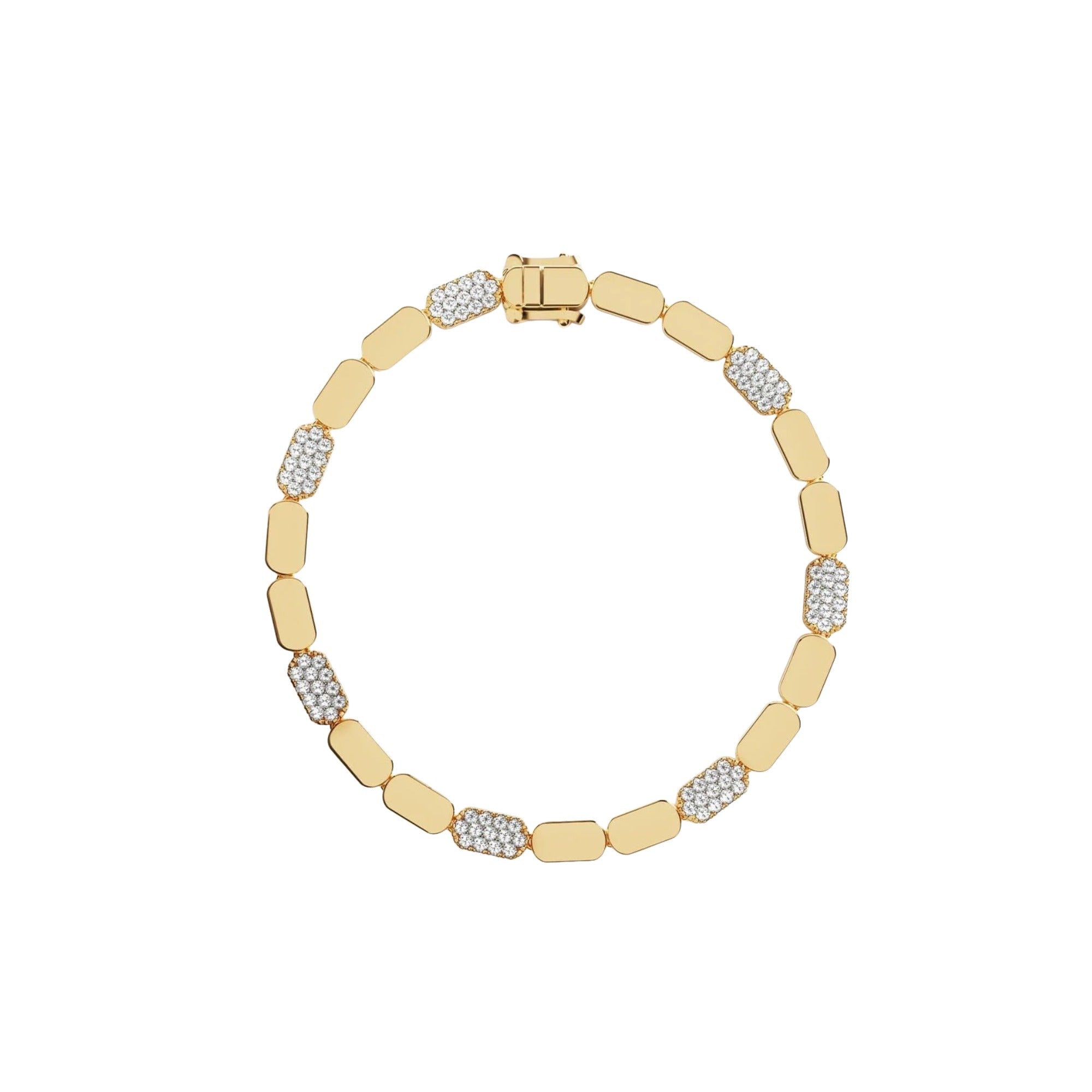 Melissa 14K Gold Rounded Rectangular Bracelet