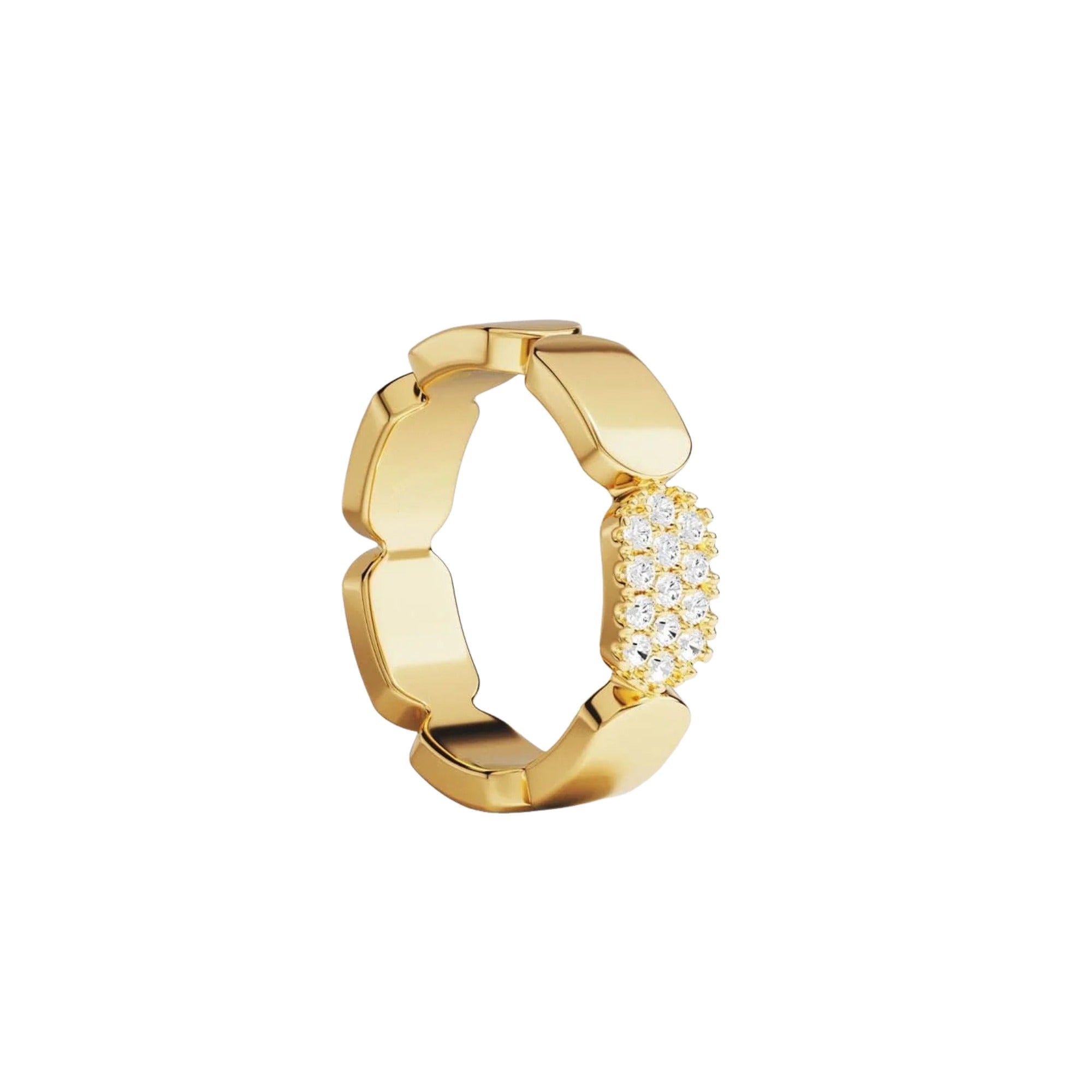Melissa 14K Gold Rounded Rectangular Ring