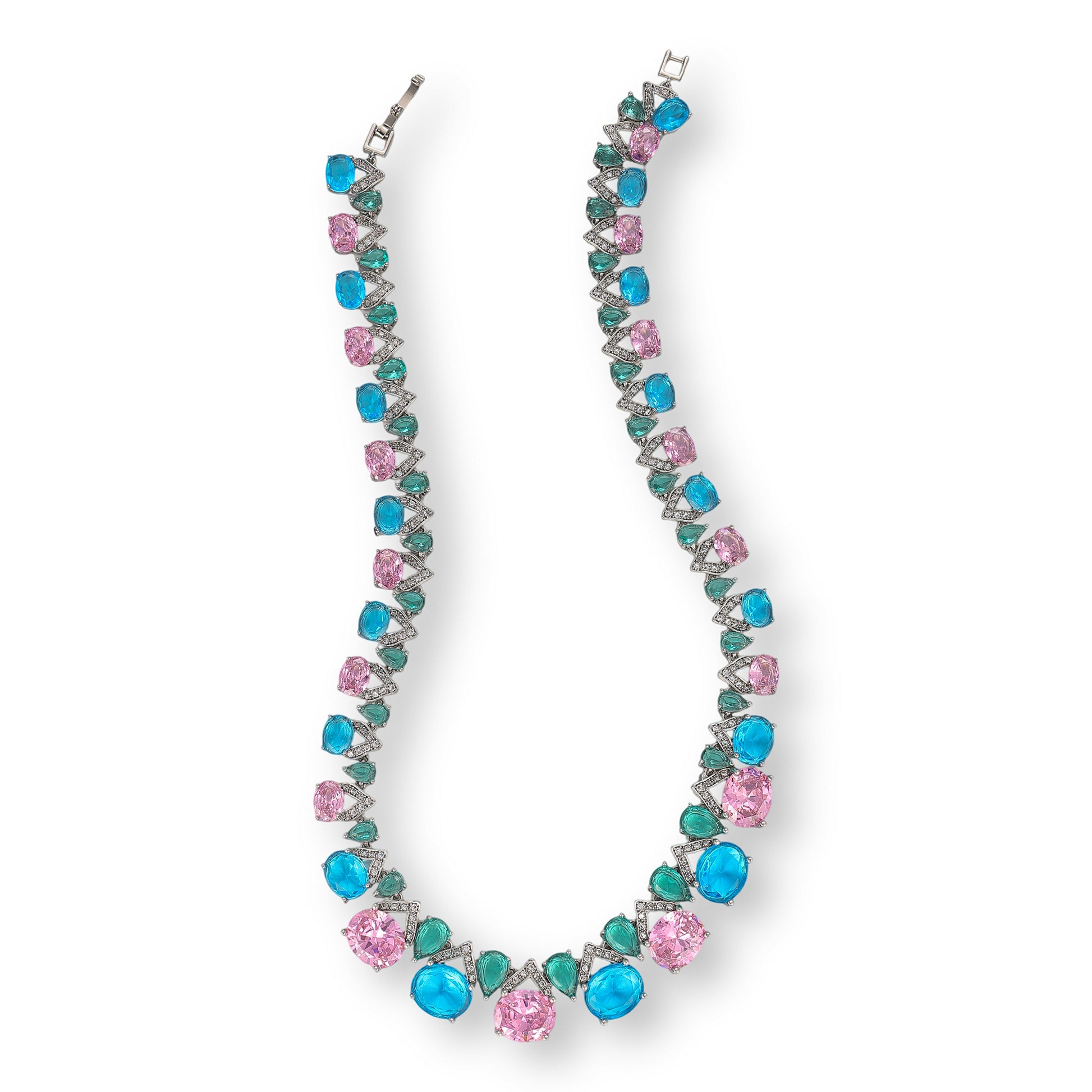 Melli Multicolor Oval Teardrop Drop Earrings & Necklace Set