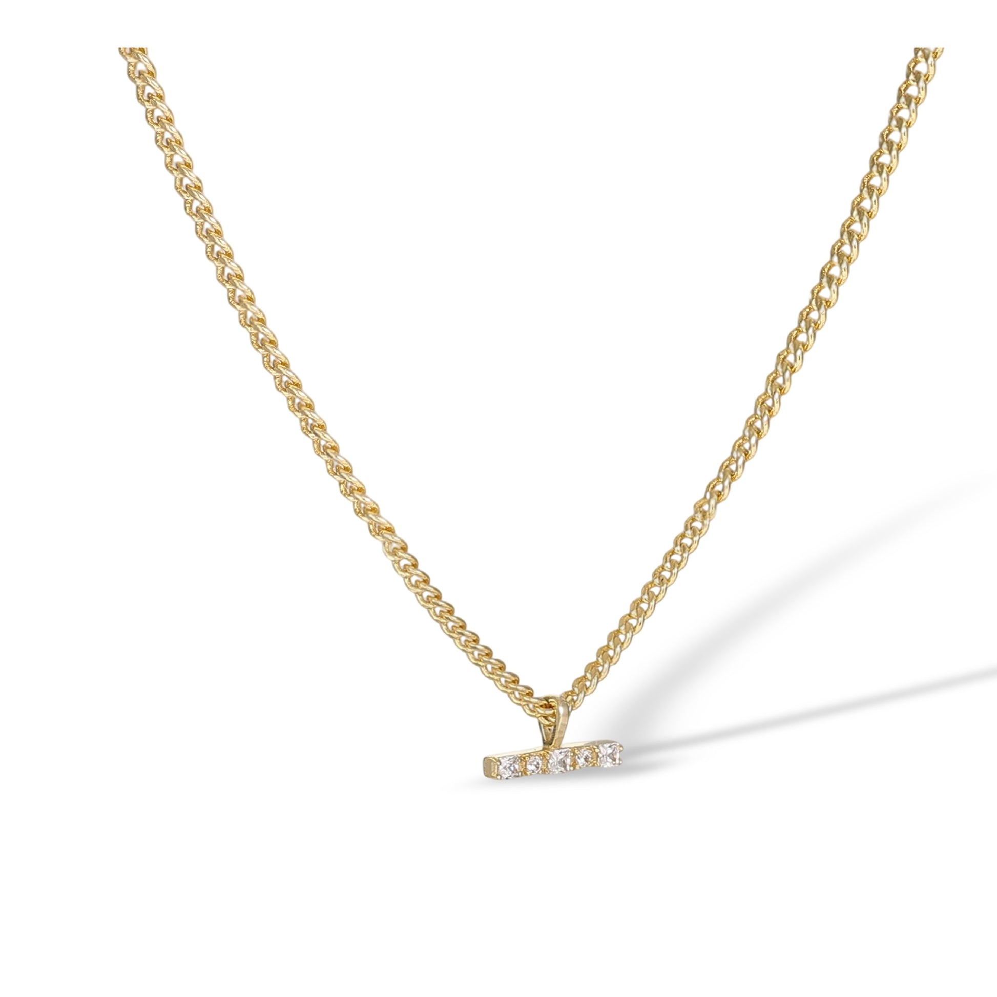 Melpomène 14K Gold T Bar Necklace