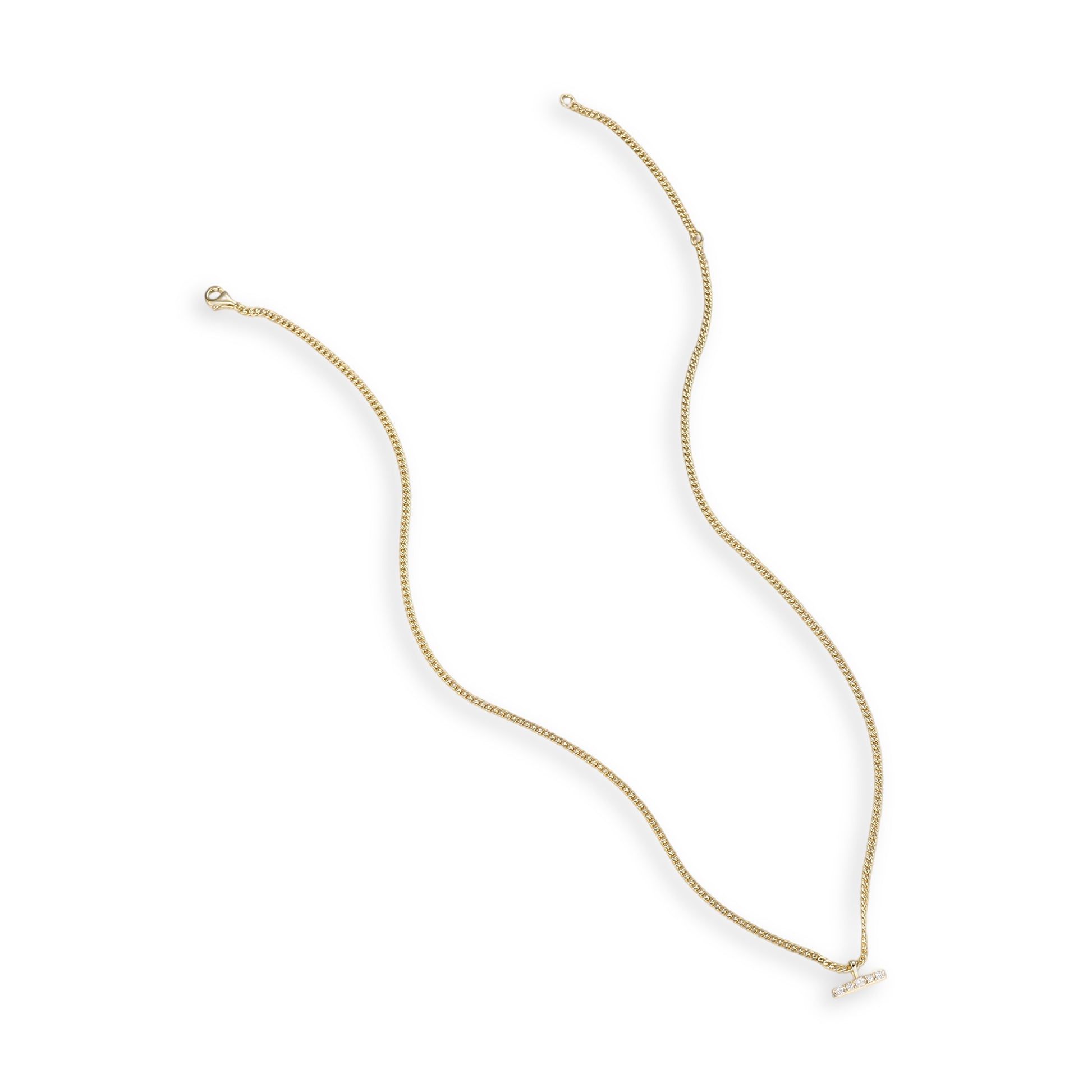 Melpomène 14K Gold T Bar Necklace