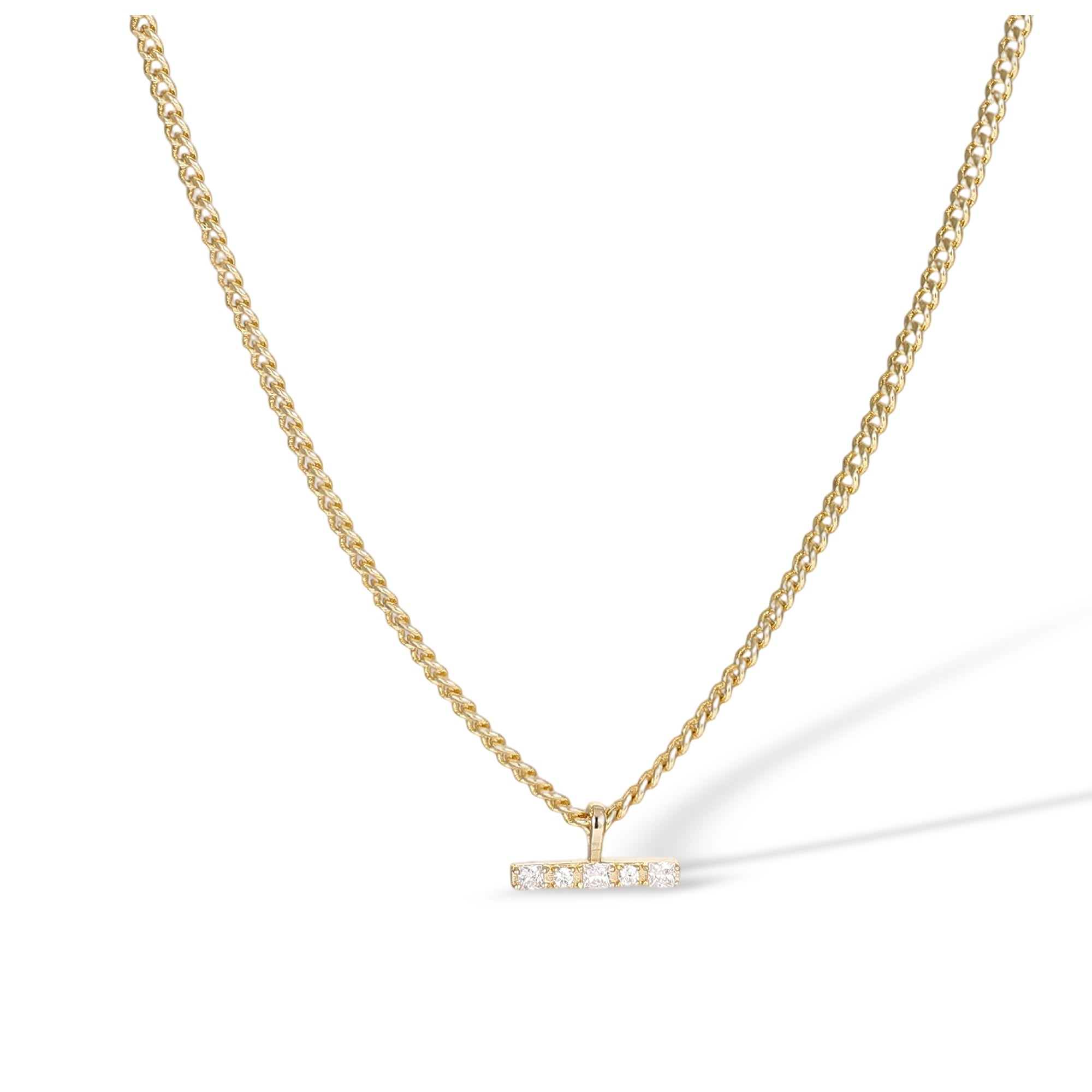 Melpomène 14K Gold T Bar Necklace
