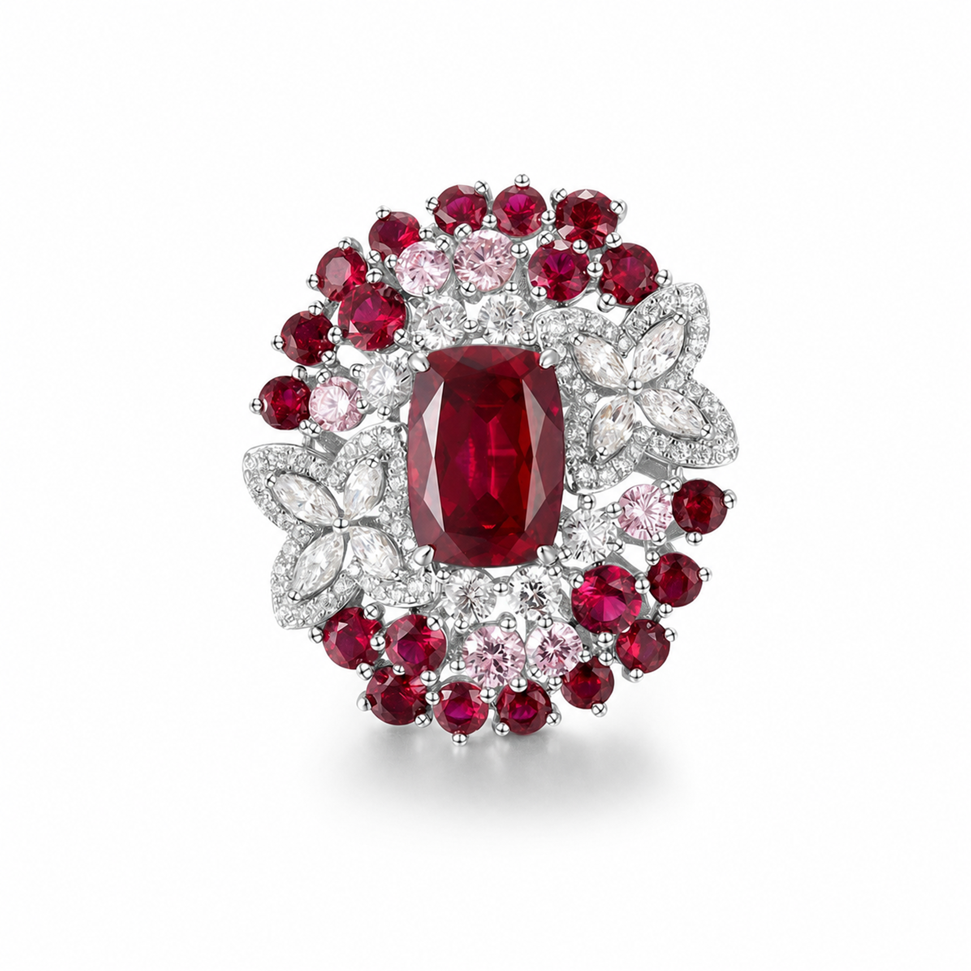 Merle Red Cushion Ring
