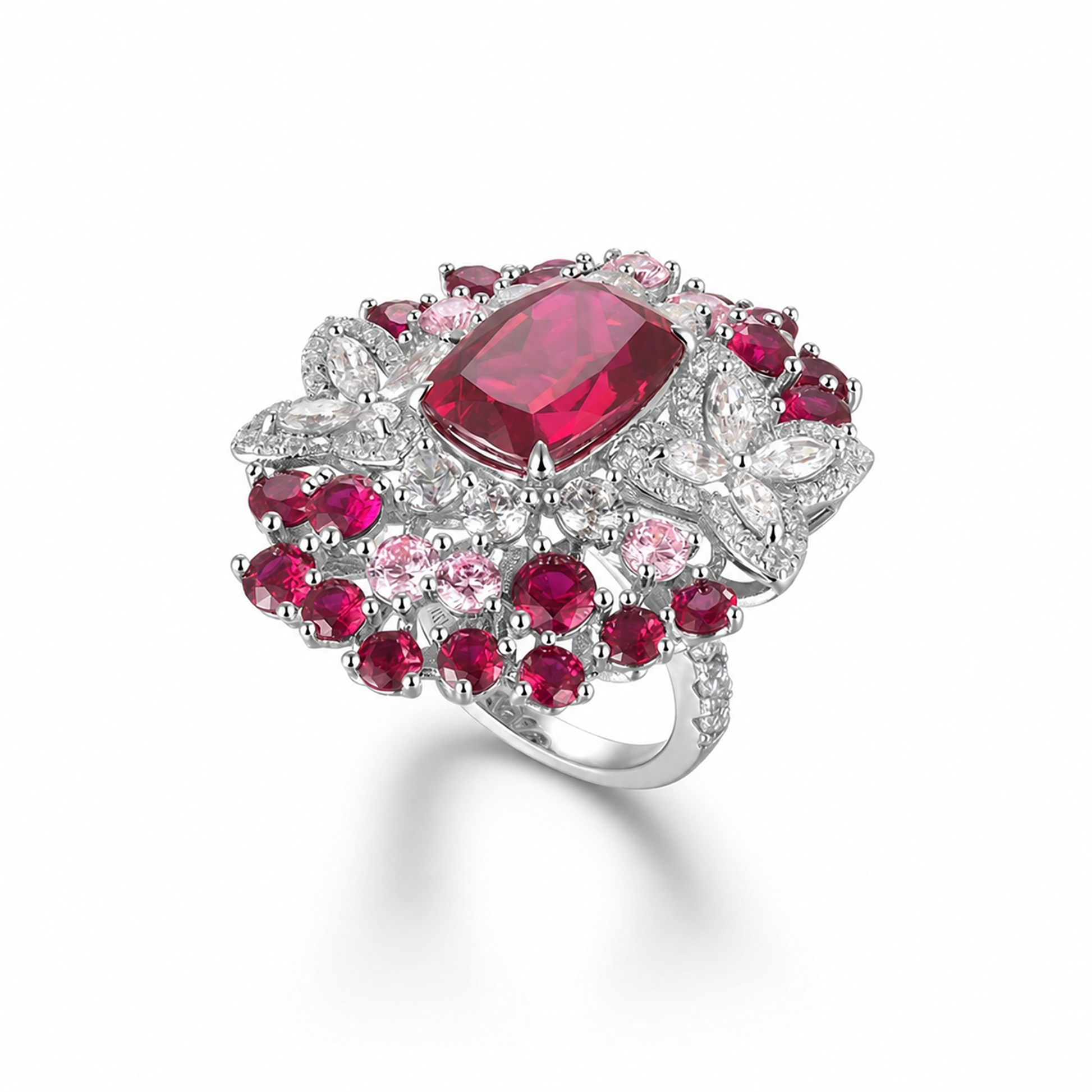 Merle Red Cushion Ring