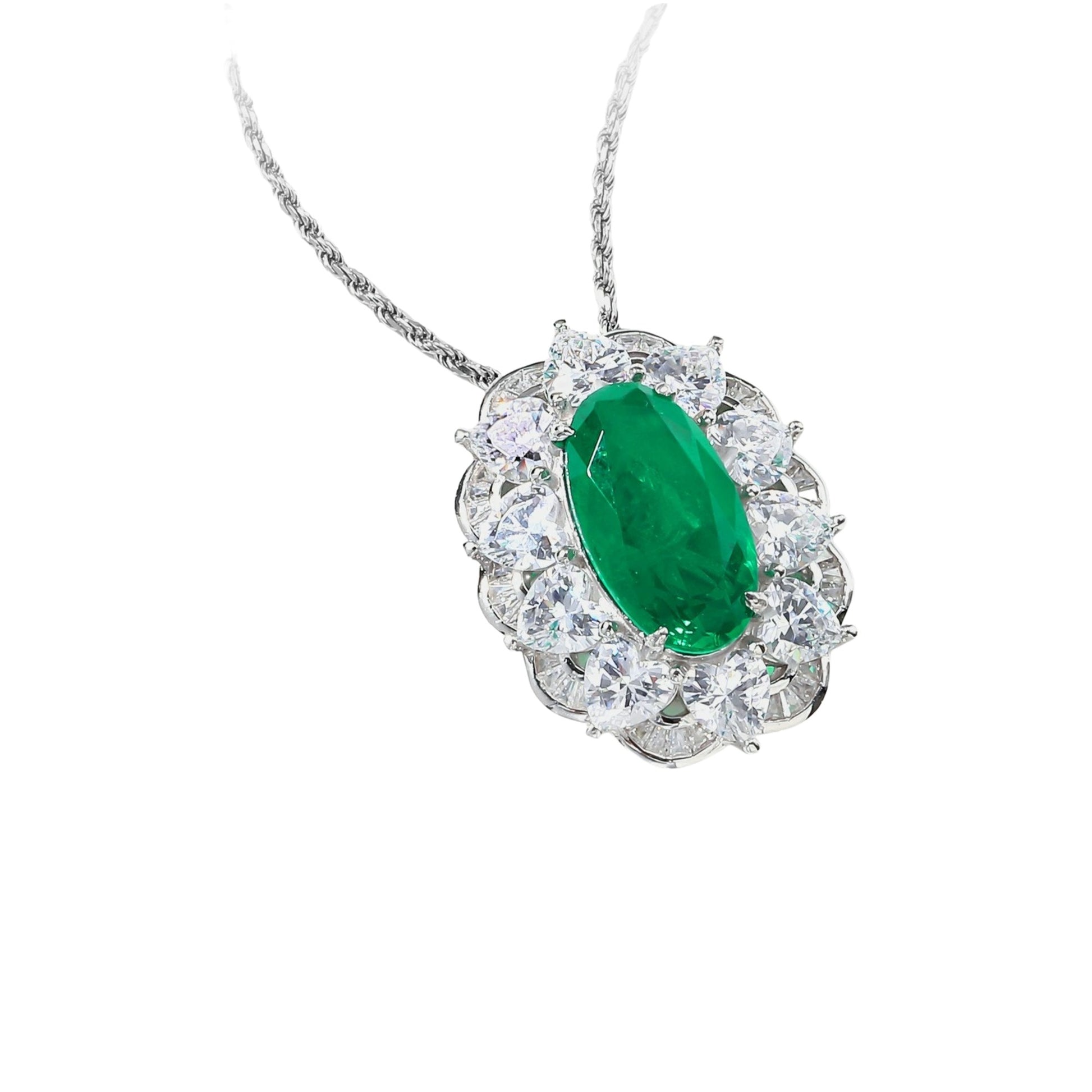Merveille Emerald Green Oval Necklace