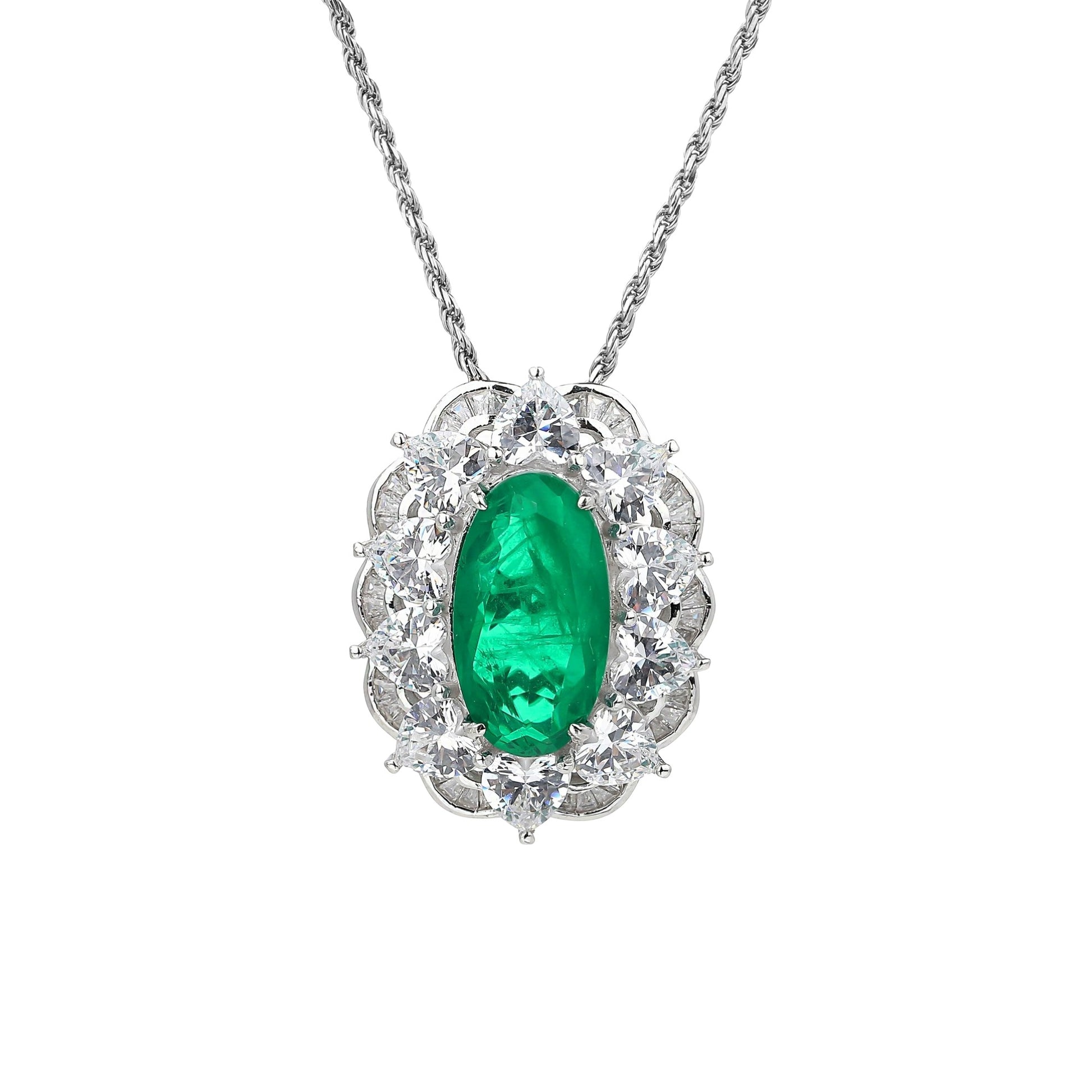 Merveille Emerald Green Oval Necklace