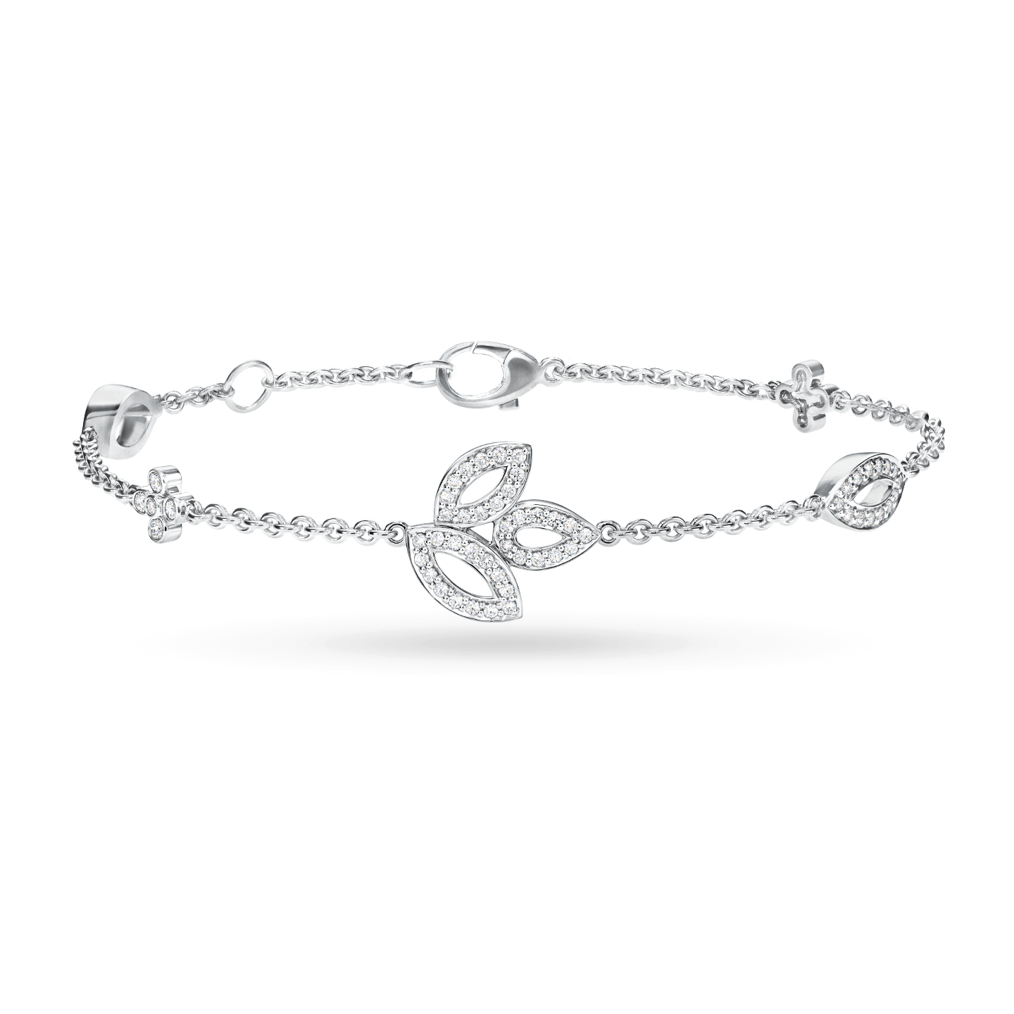 Mia White Leaf Cluster Bracelet