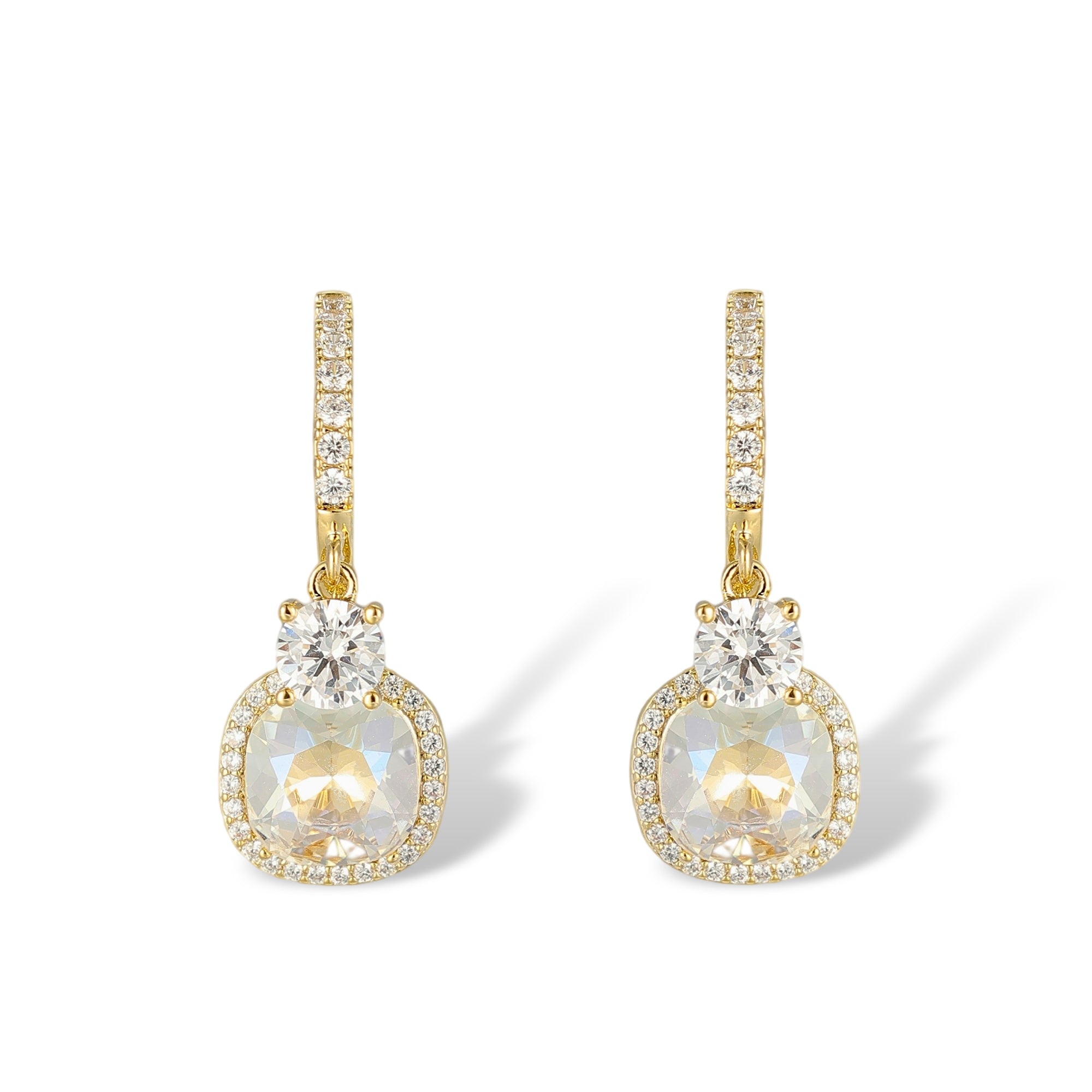 Michaela 10K Gold Round Cushion Huggie Earrings