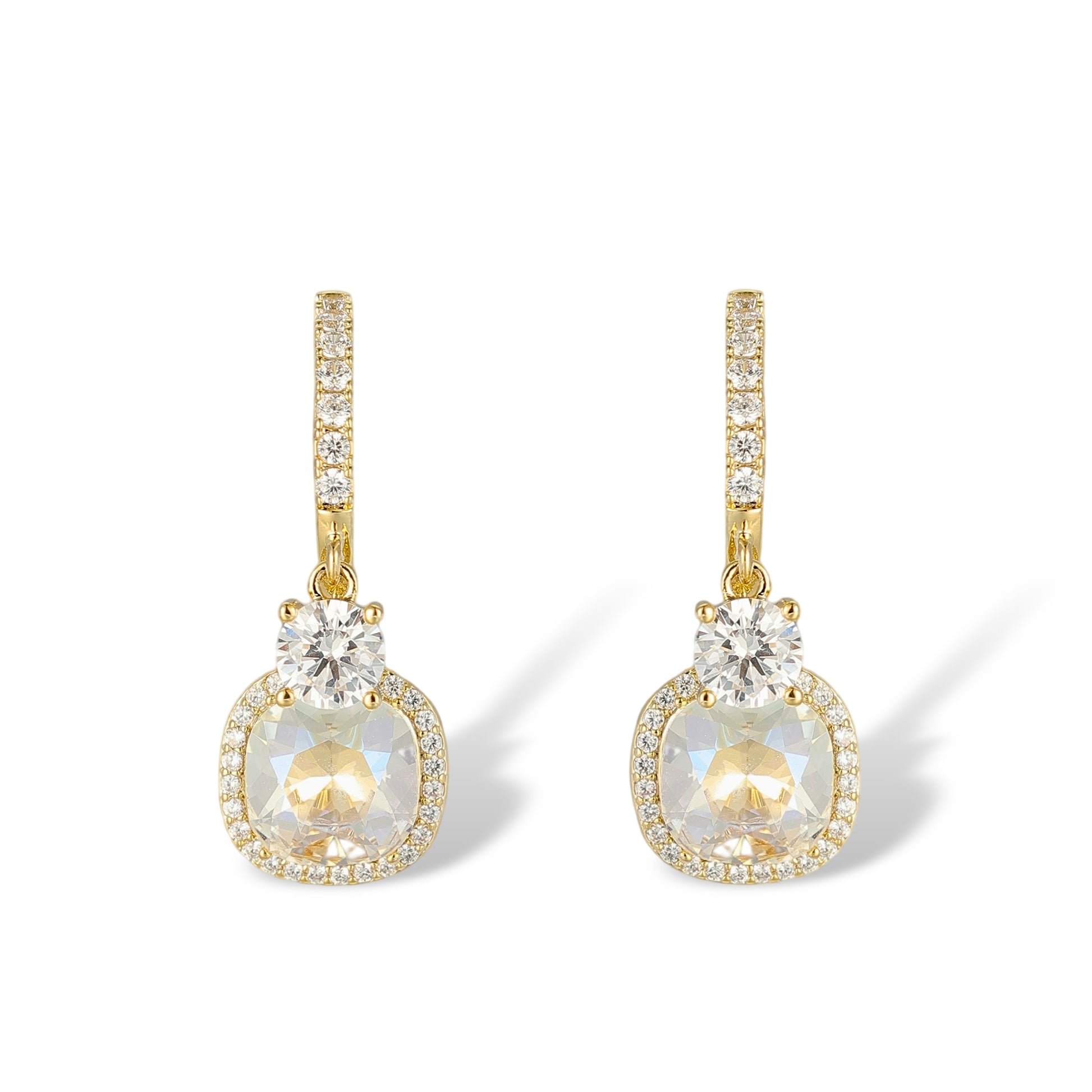 Michaela 10K Gold Round Cushion Huggie Earrings