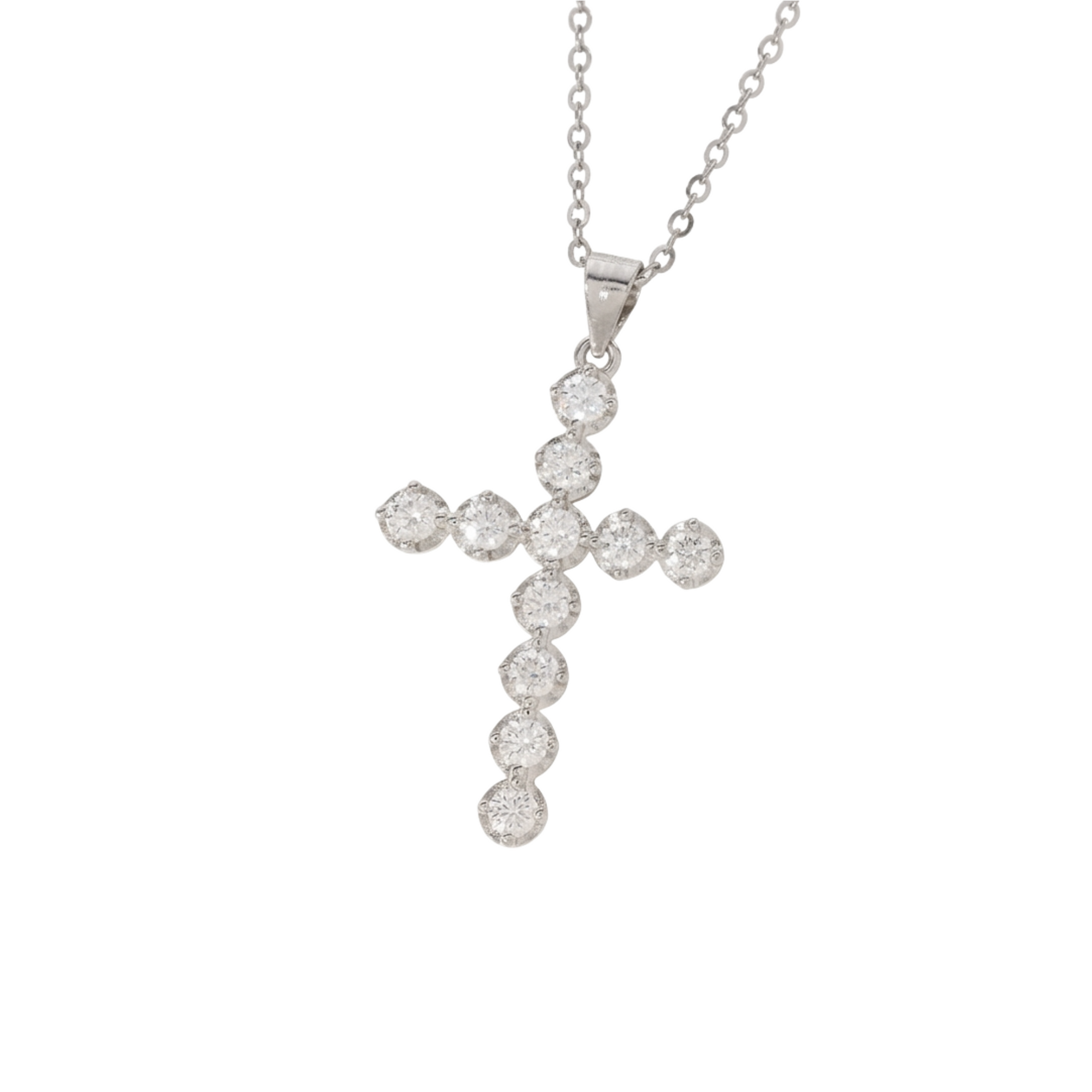 Michelle White Cross Necklace