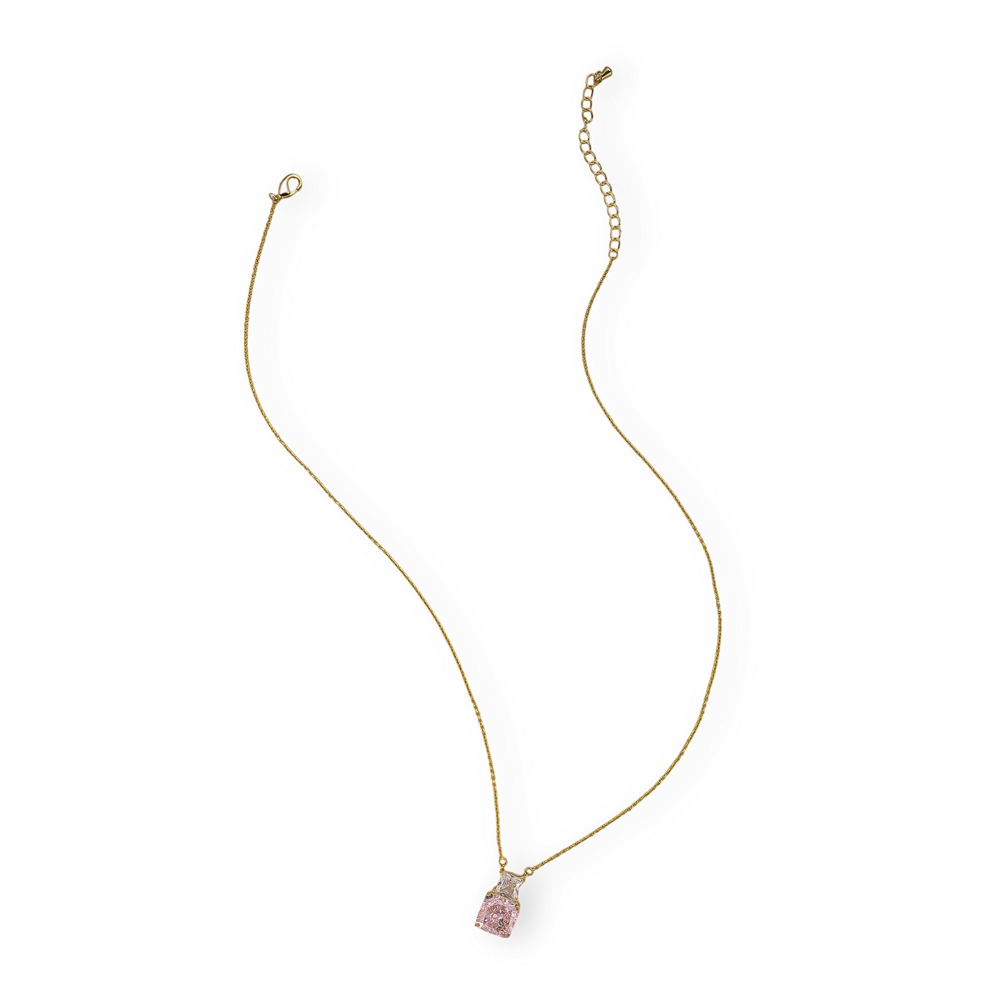 Mireille Pink Bottle Shape 14K Gold Necklace