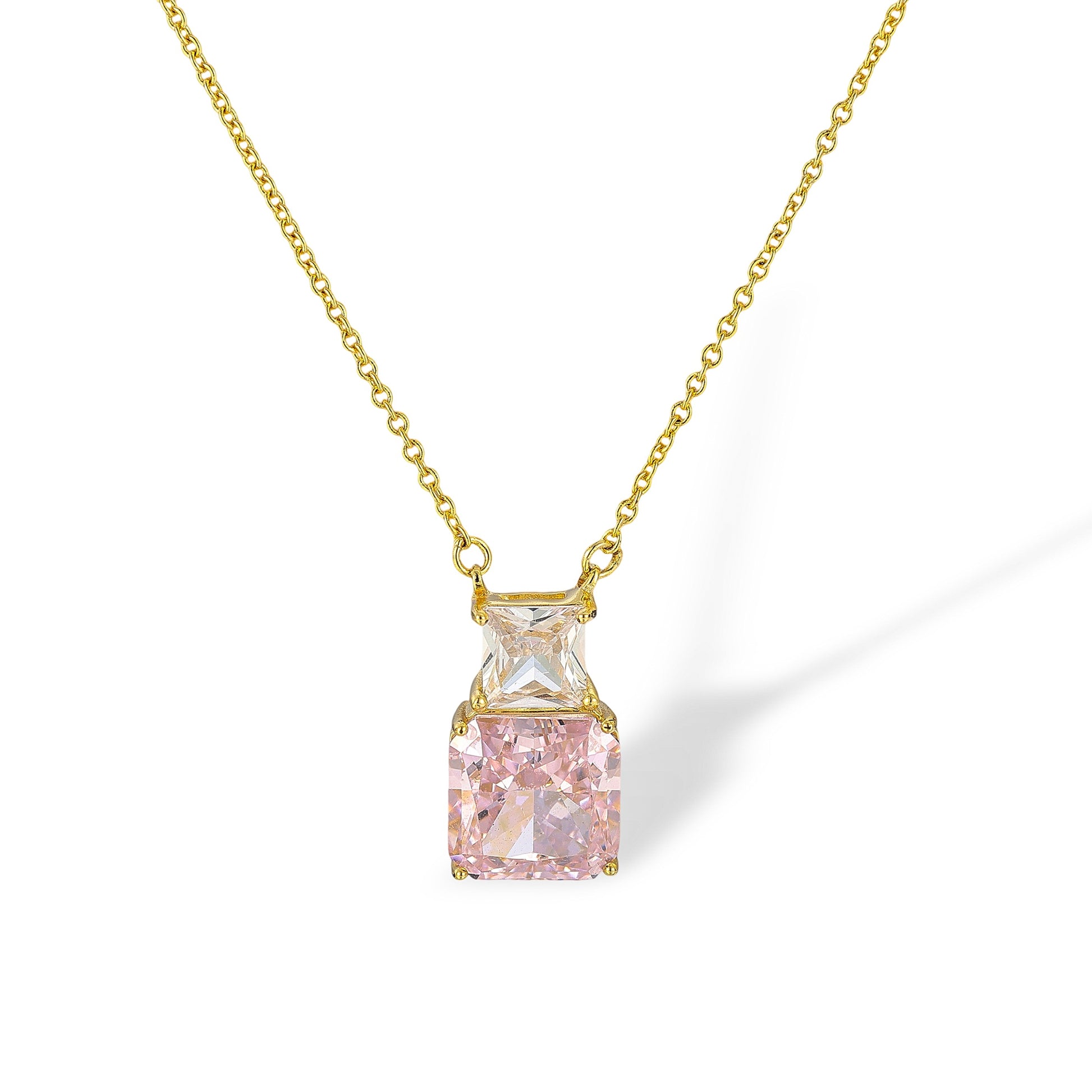 Mireille Pink Bottle Shape 14K Gold Necklace