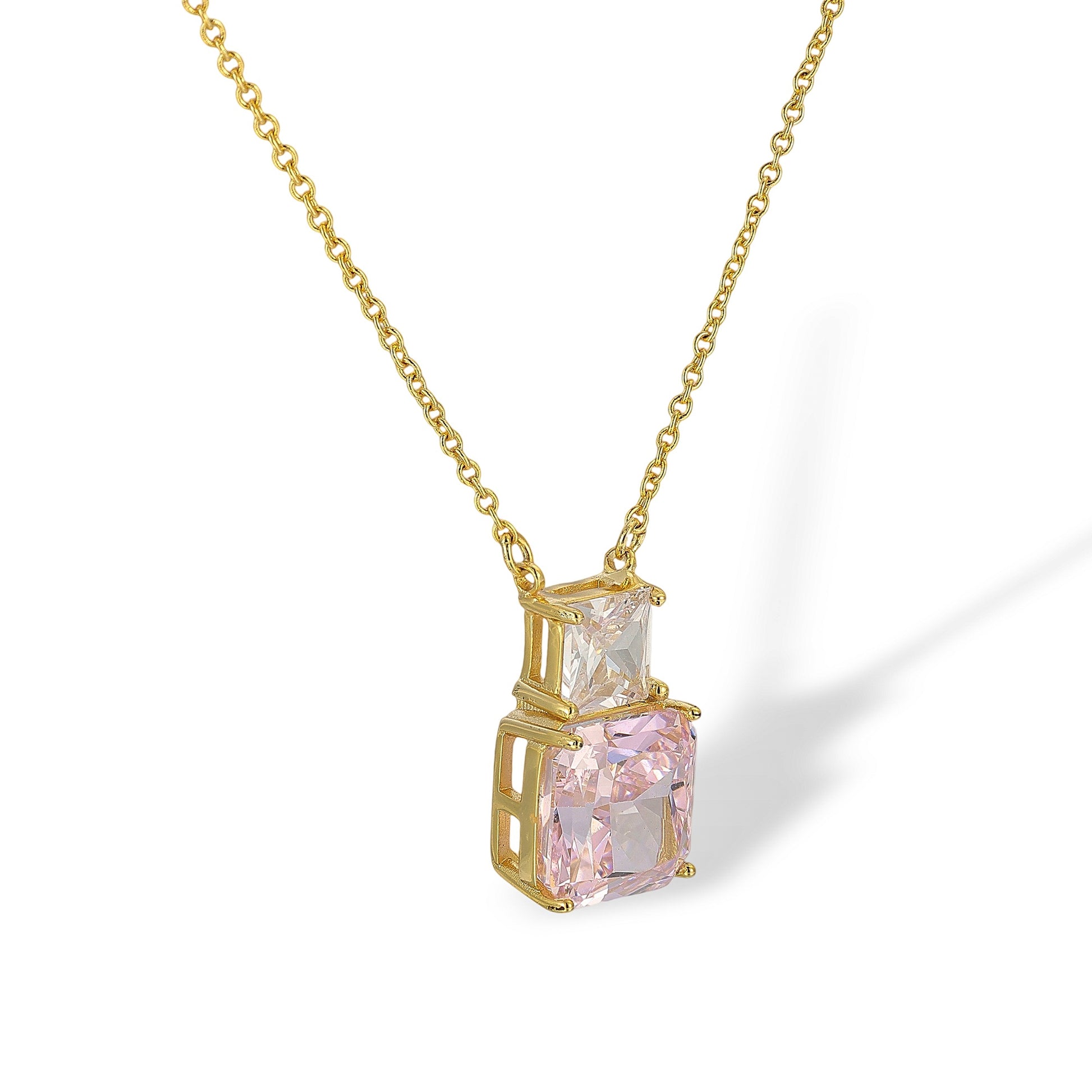 Mireille Pink Bottle Shape 14K Gold Necklace