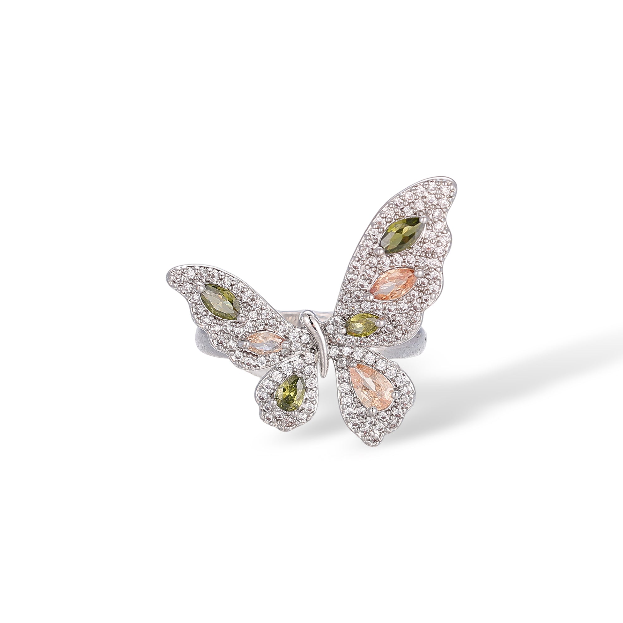 Morpho Green Butterfly Open Ring