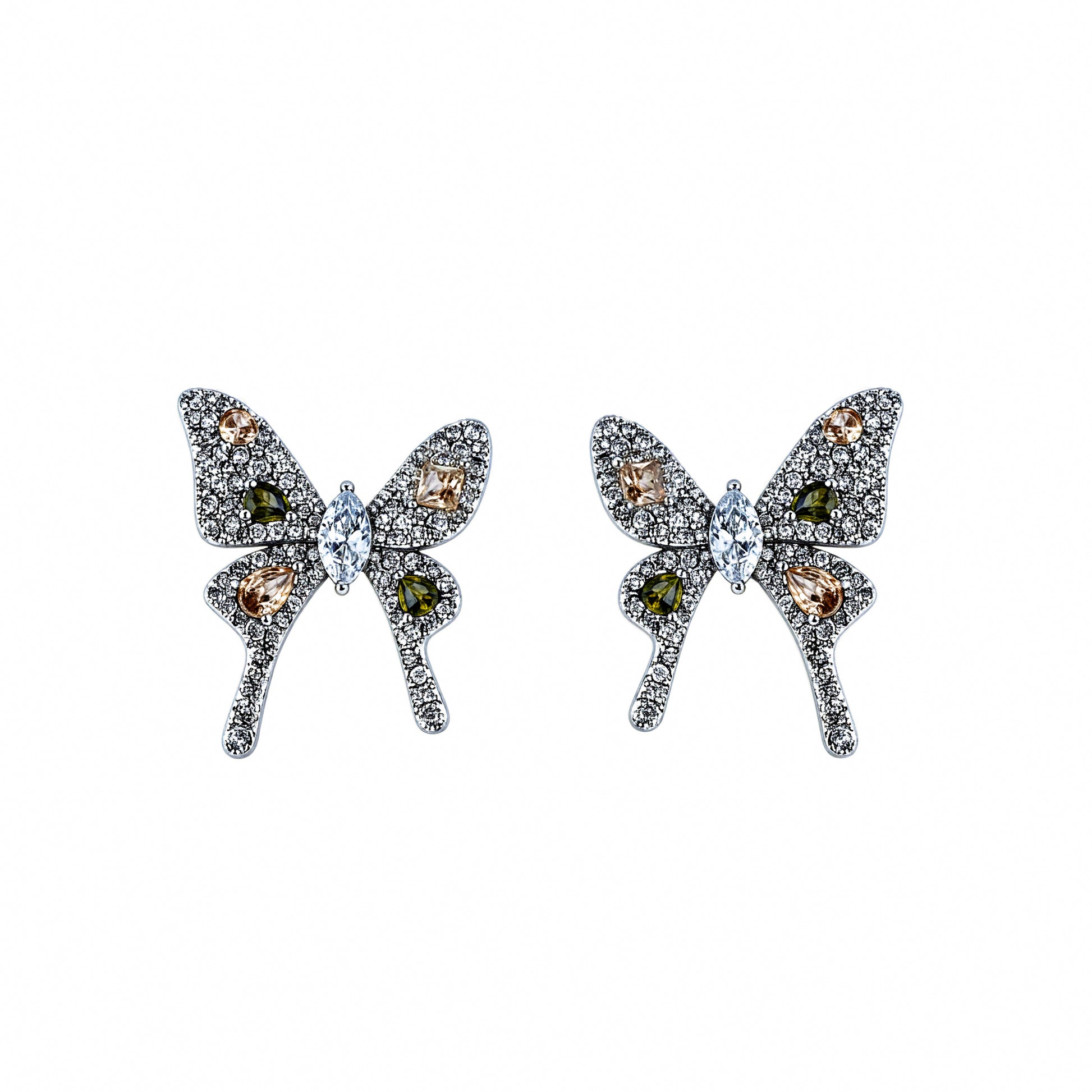 Morpho Green Butterfly Stud Earrings