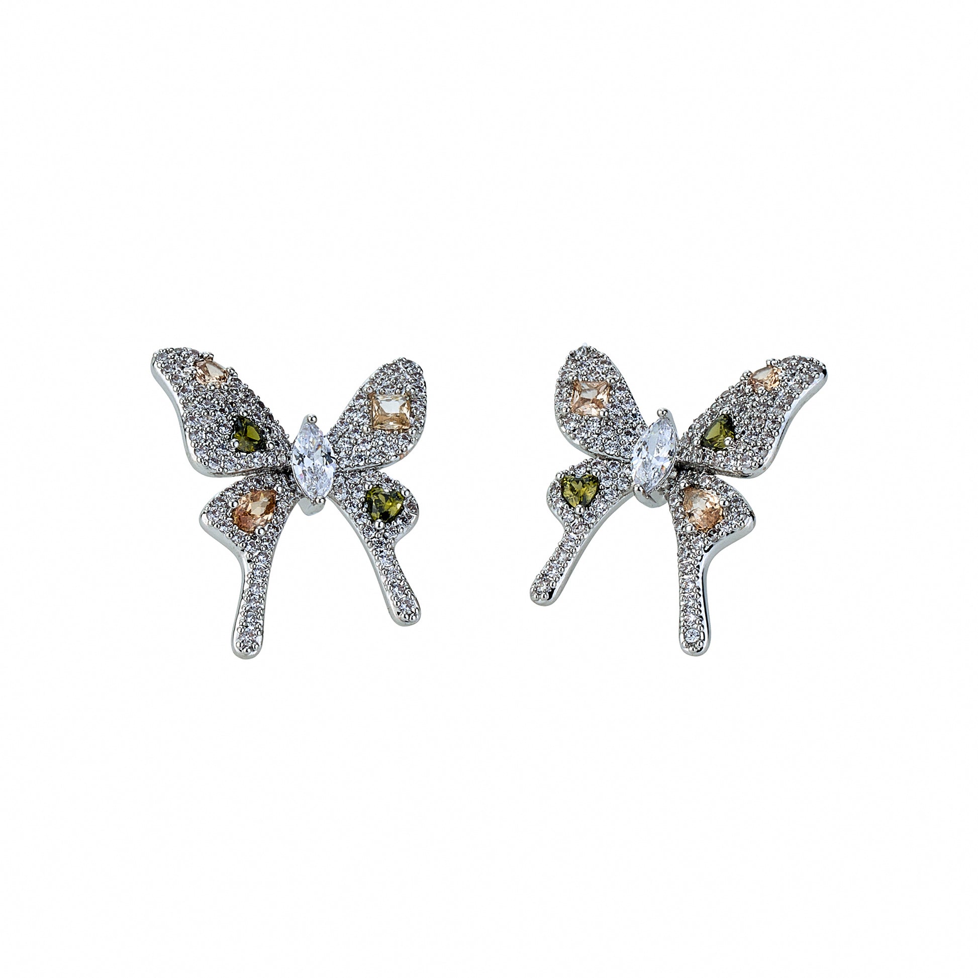 Morpho Green Butterfly Stud Earrings