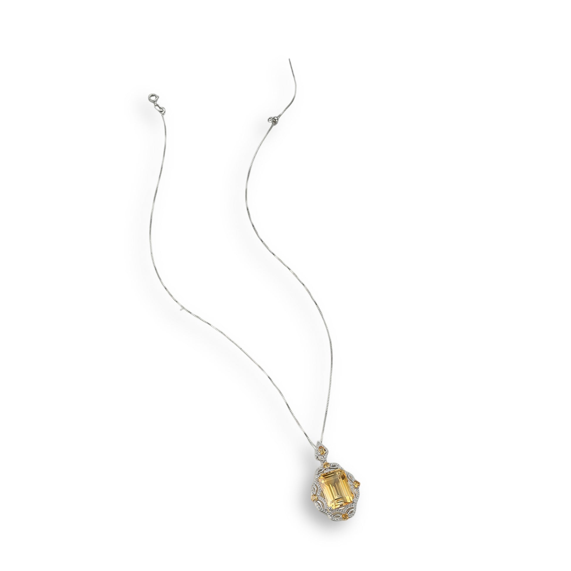 Myriam Yellow Rectangular Citrine Necklace