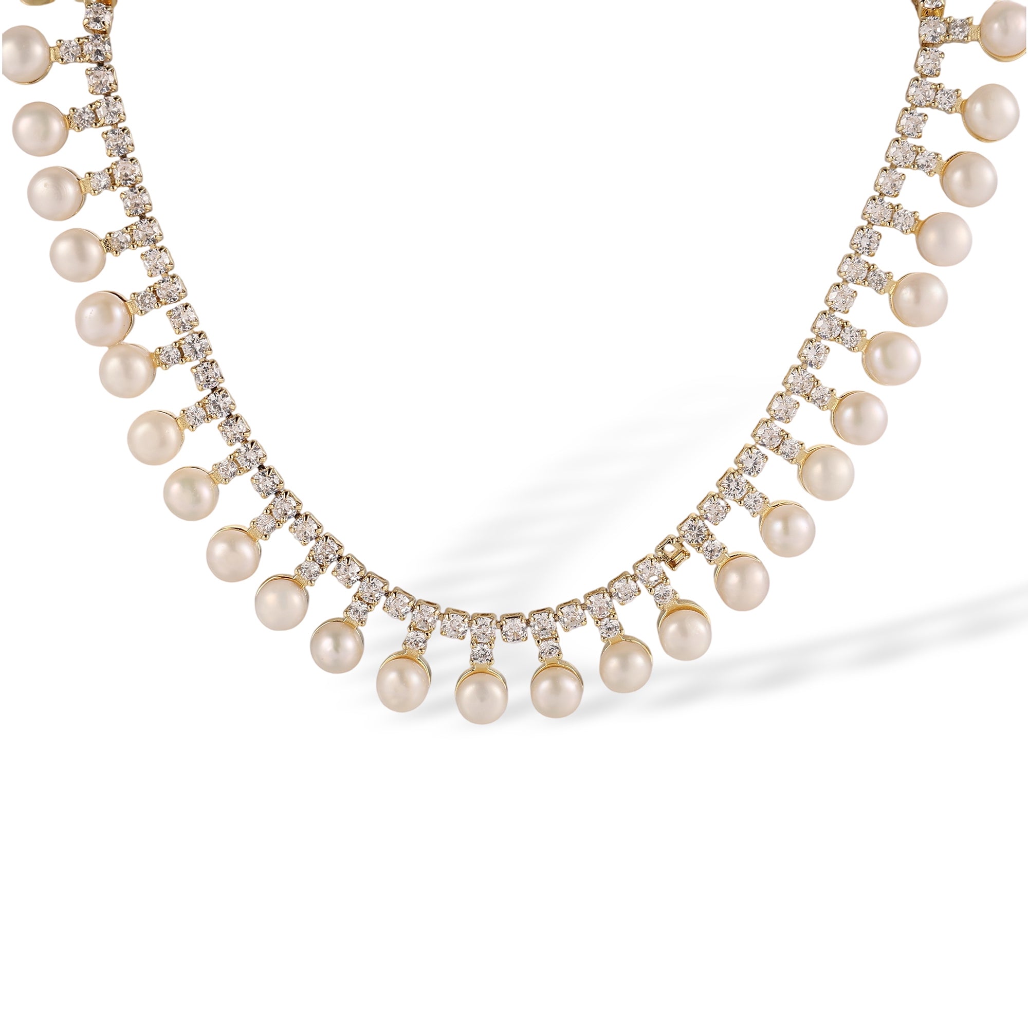 Myrtille White Pearl Choker Necklace