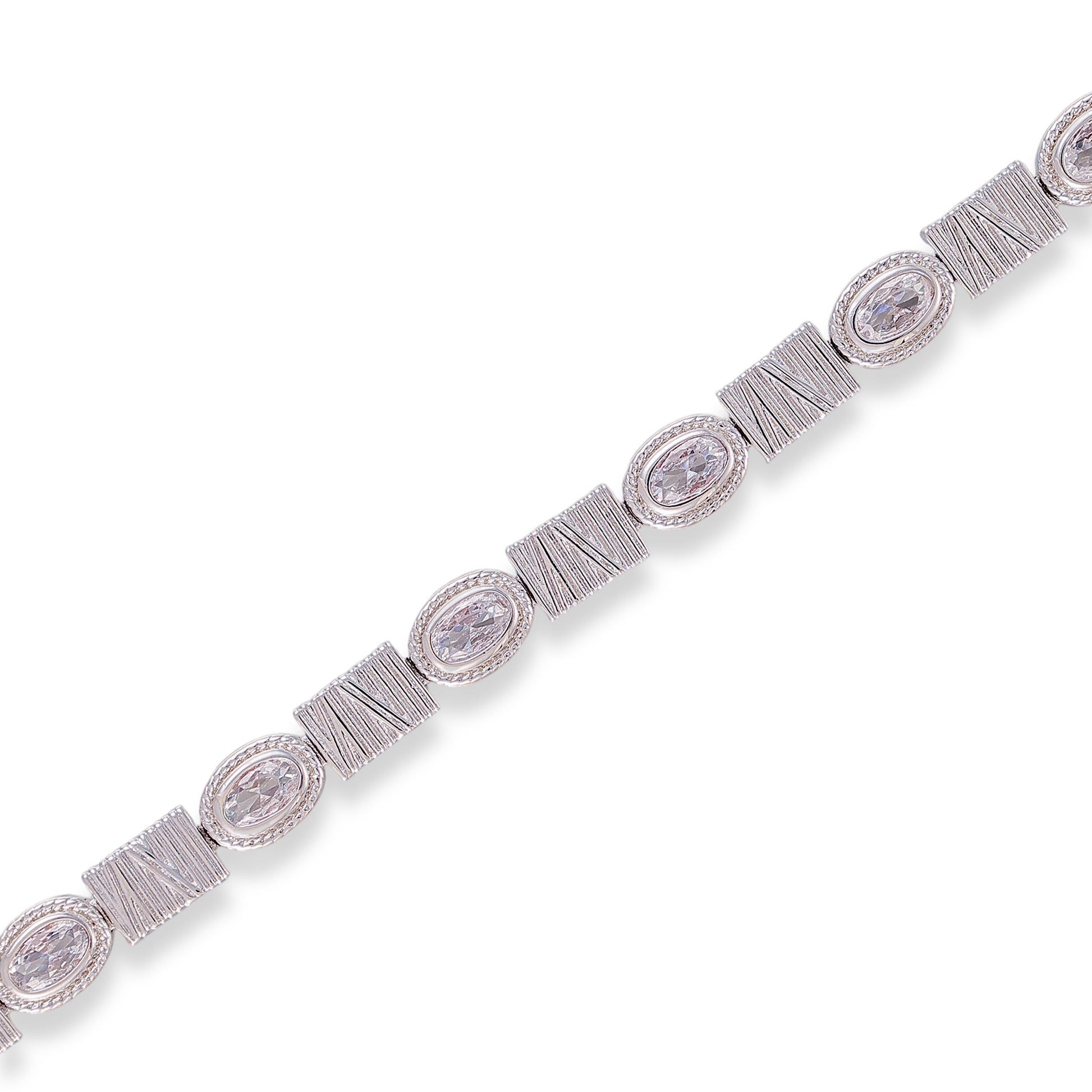 Nancy Silver Oval Rectangular Bracelet