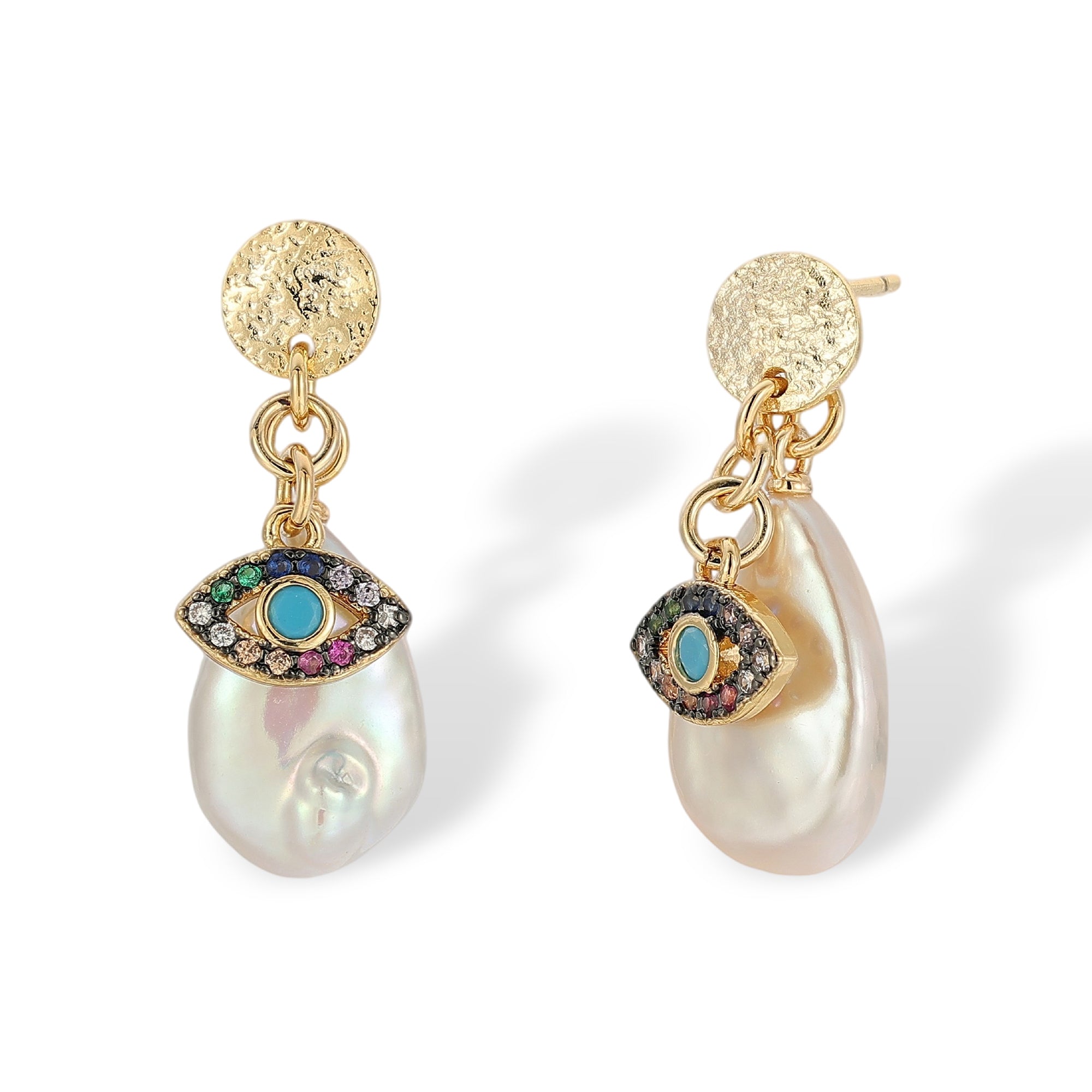 Natascha 14K Gold Baroque Pearl Eye Drop Earrings