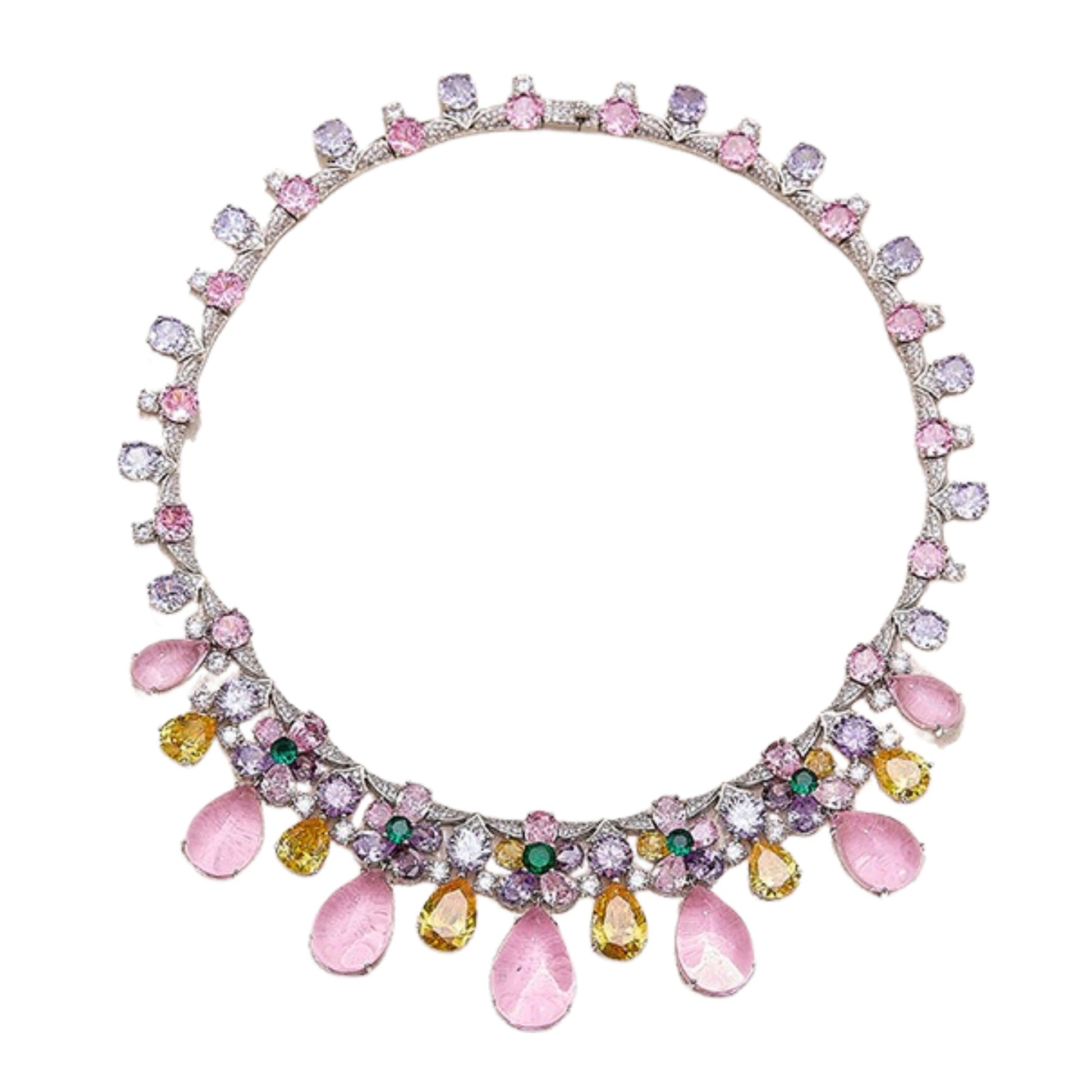 Nerwina Floral Teardrop Necklace