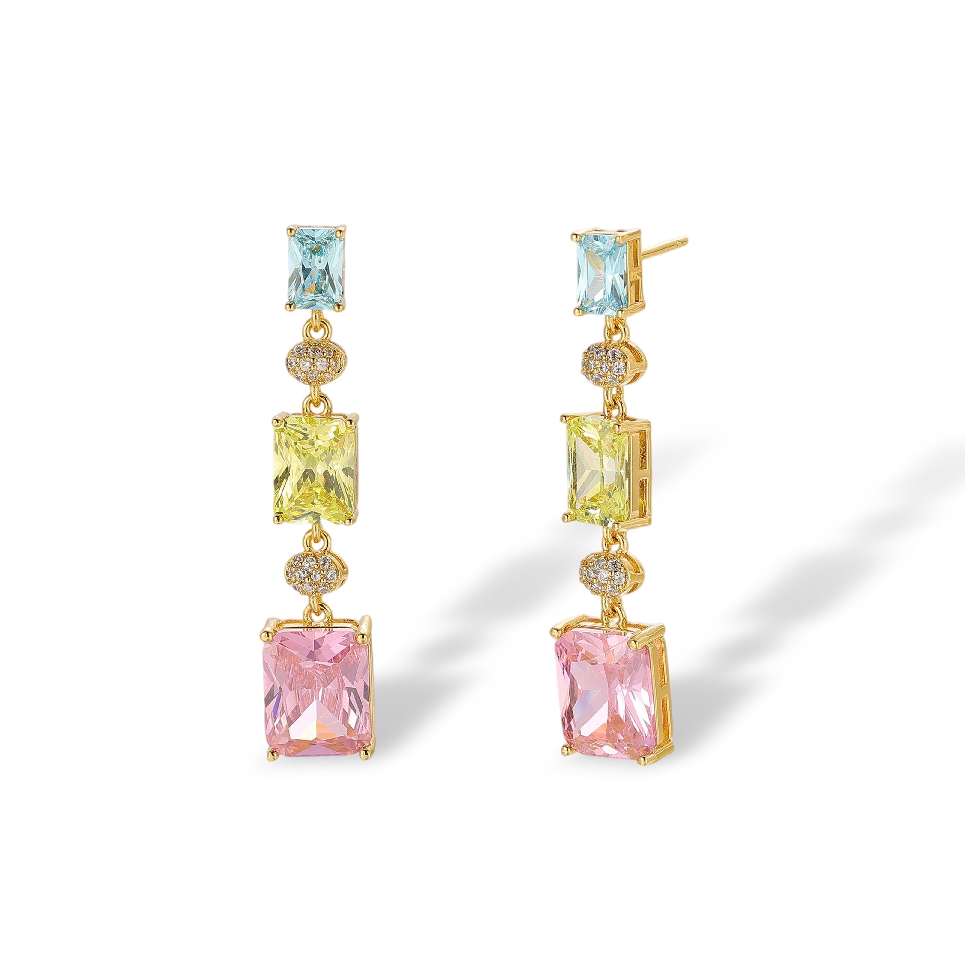 Nisa Multicolor Rectangular Drop Earrings