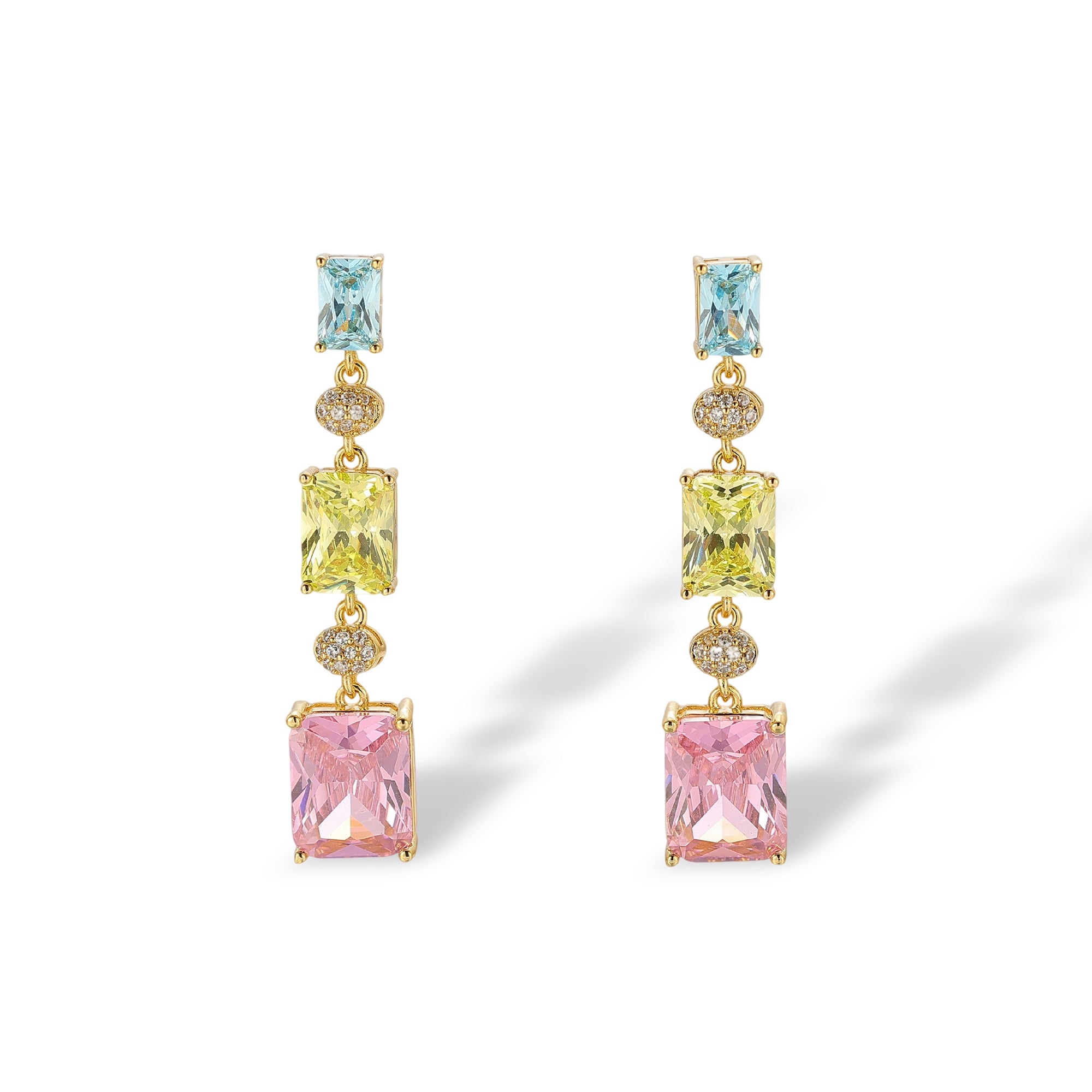 Nisa Multicolor Rectangular Drop Earrings