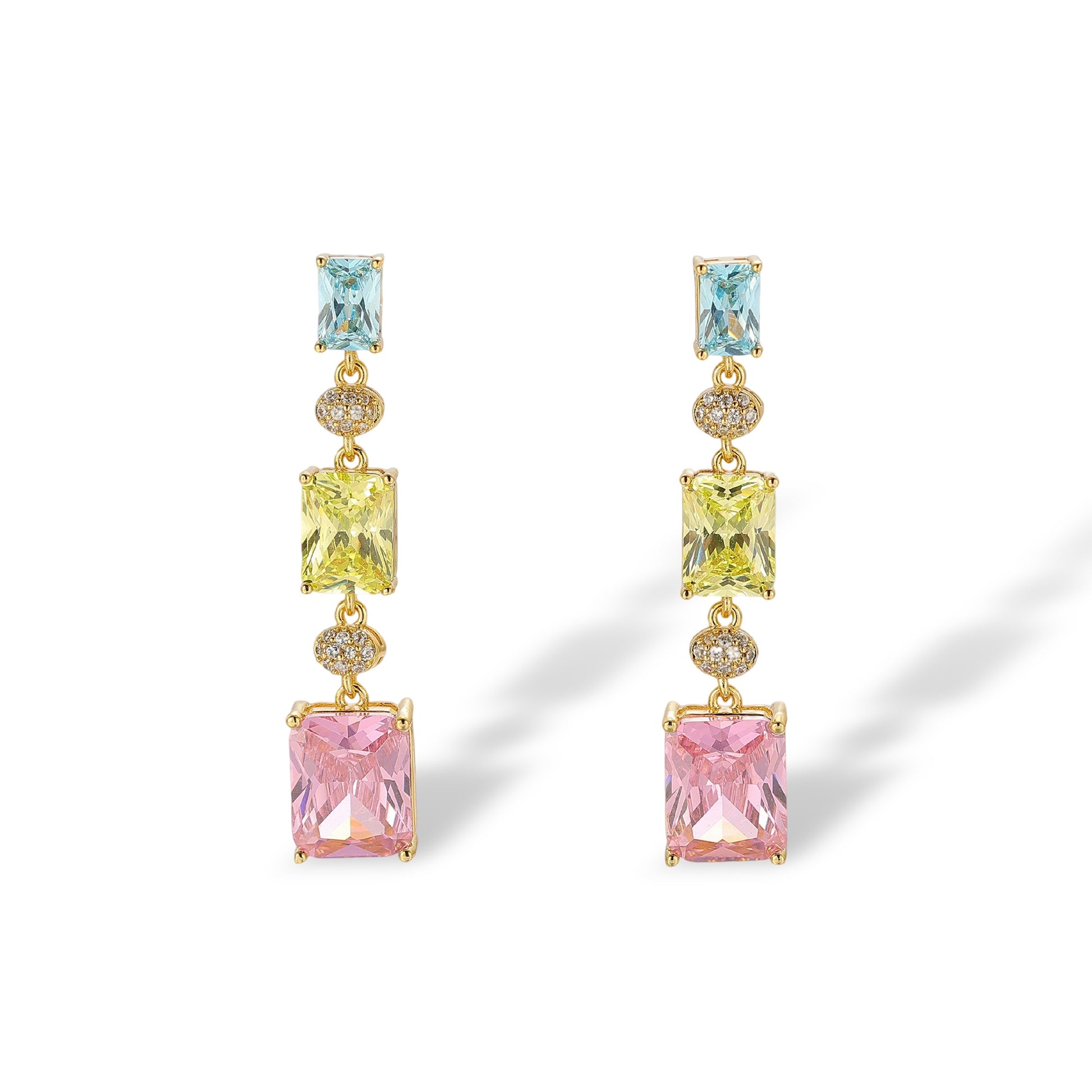 Nisa Multicolor Rectangular Drop Earrings