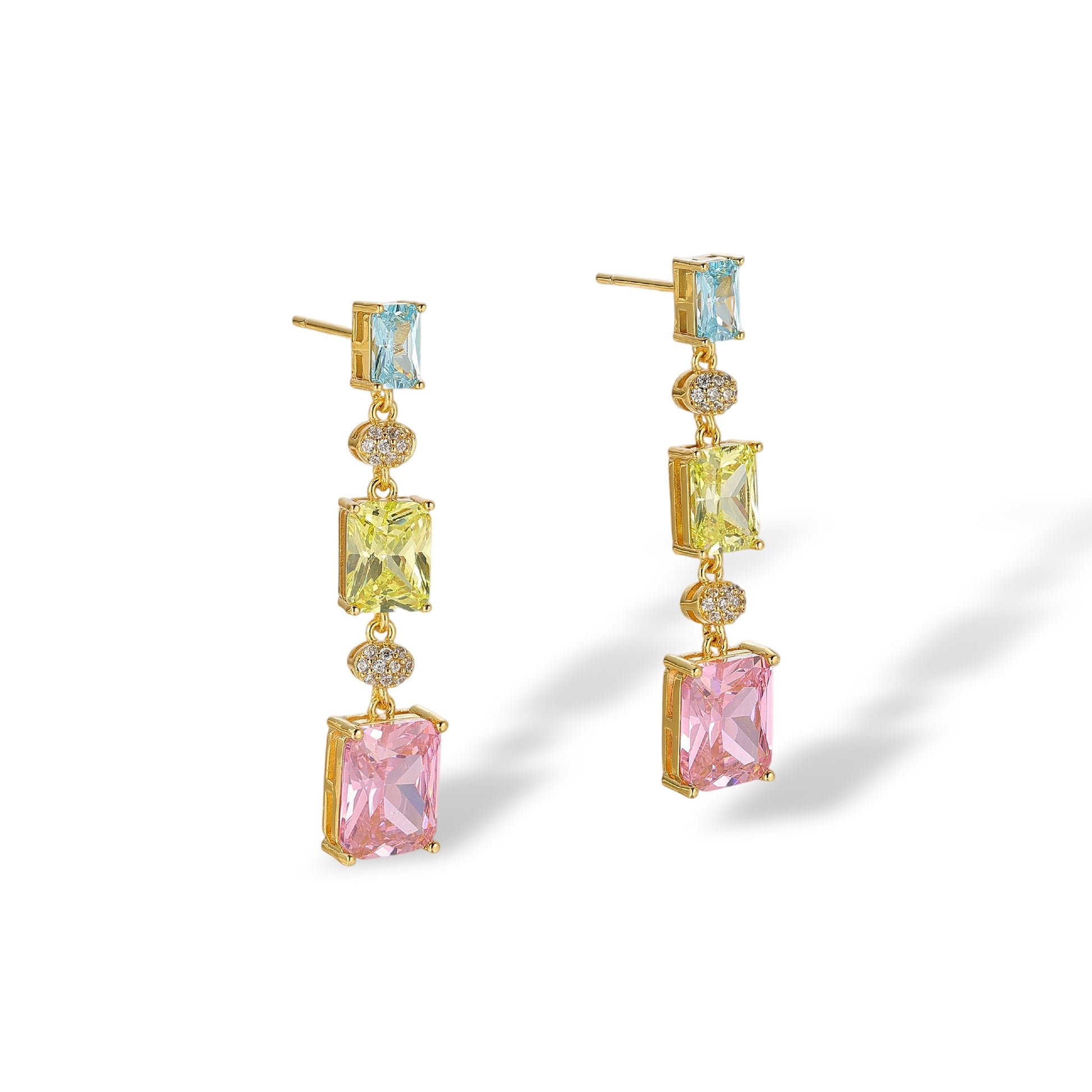 Nisa Multicolor Rectangular Drop Earrings