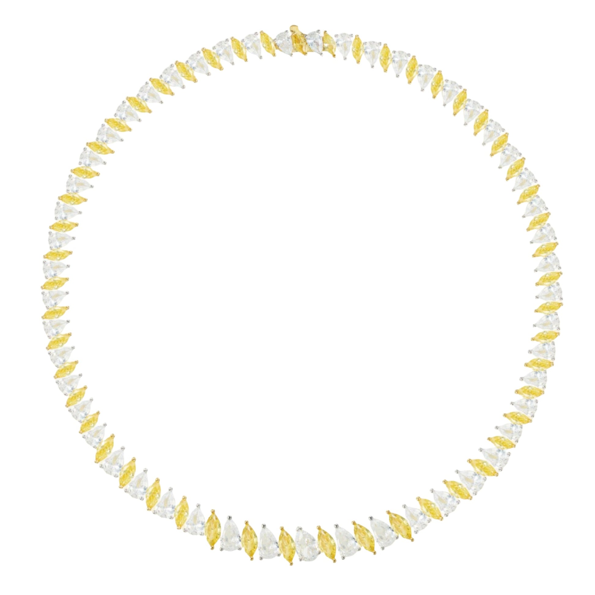 Nordrun Yellow Marquise Teardrop Choker Necklace