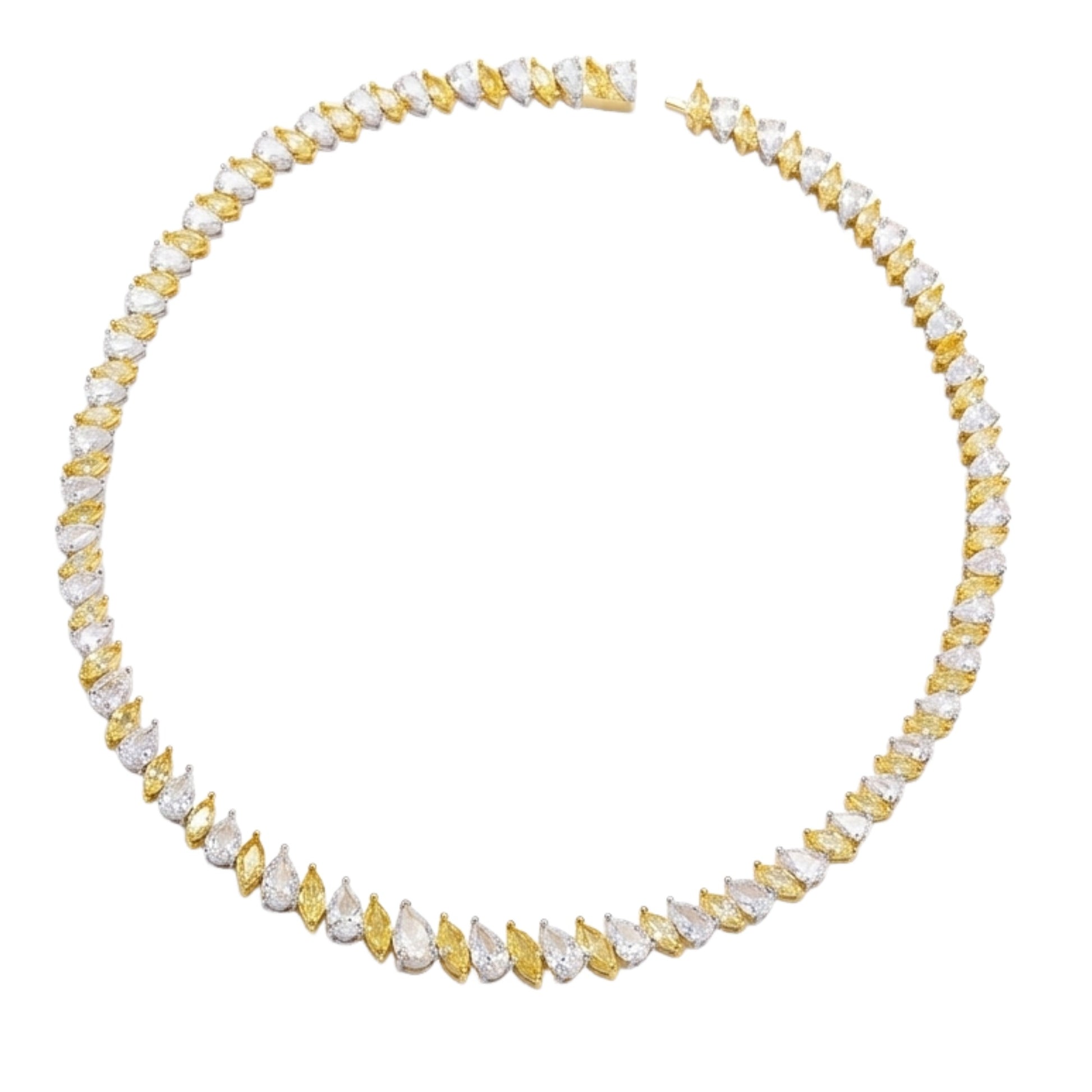 Nordrun Yellow Marquise Teardrop Choker Necklace