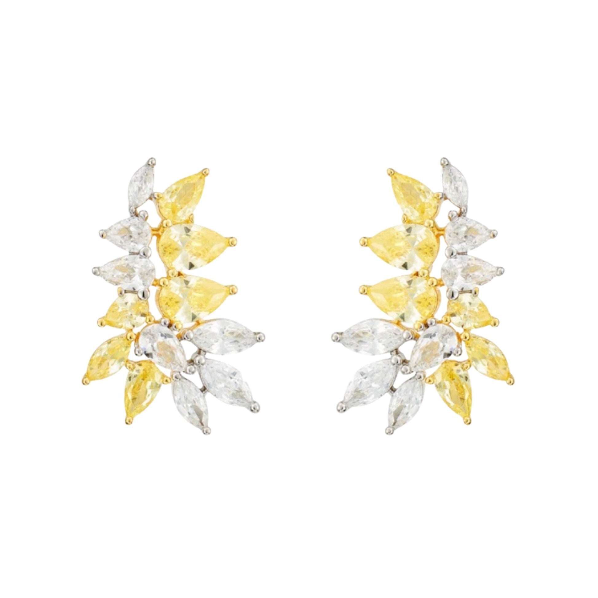 Nordrun Yellow Marquise Teardrop Leaf Earrings