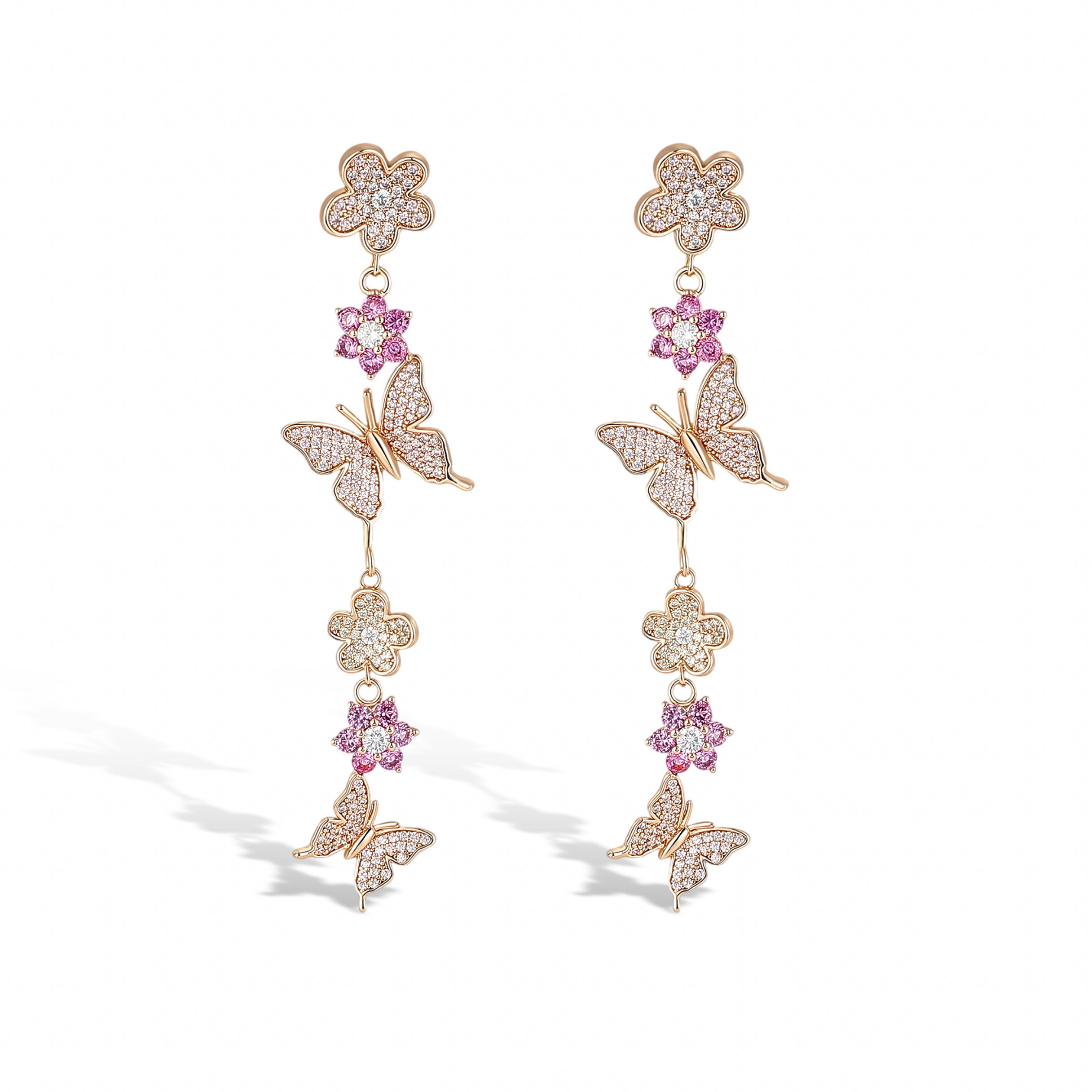 Nymphalis Pink Butterfly Earrings