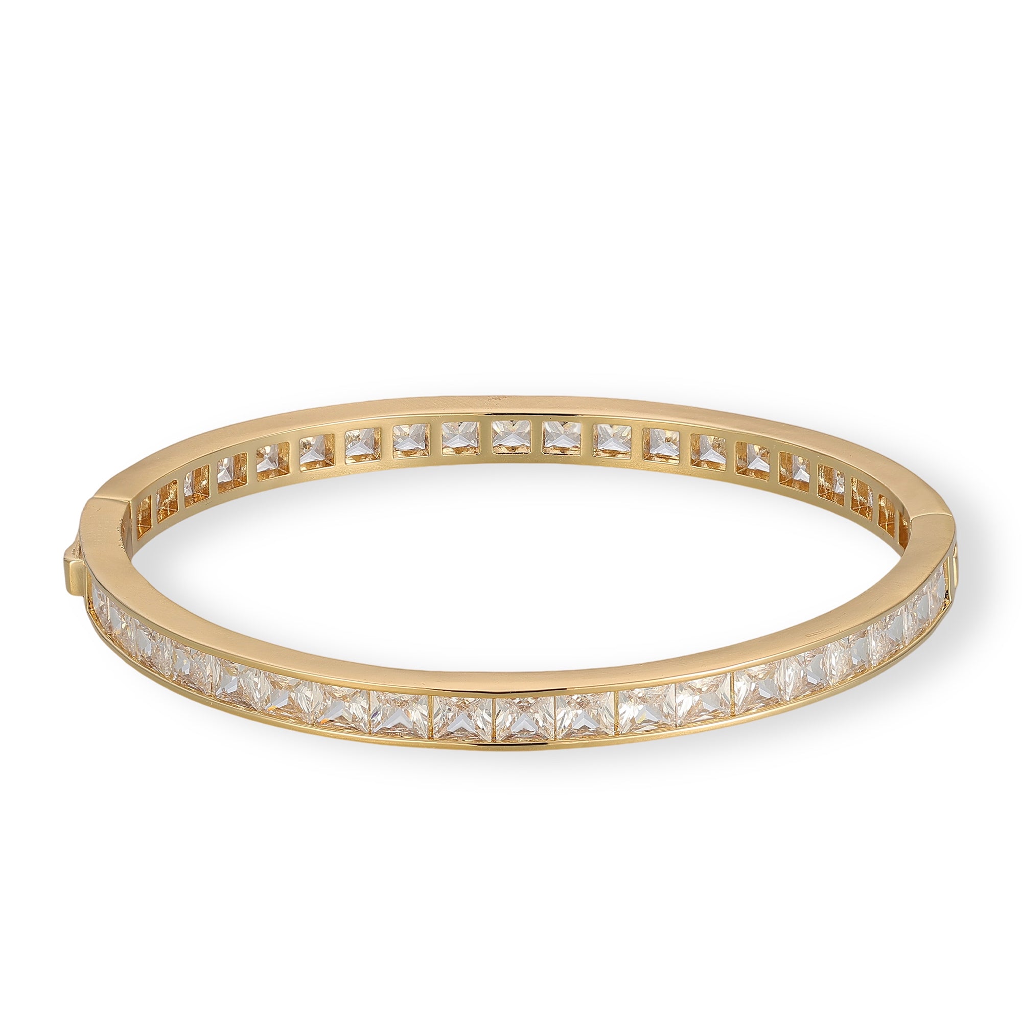 Oana 14K Gold Square Bangle