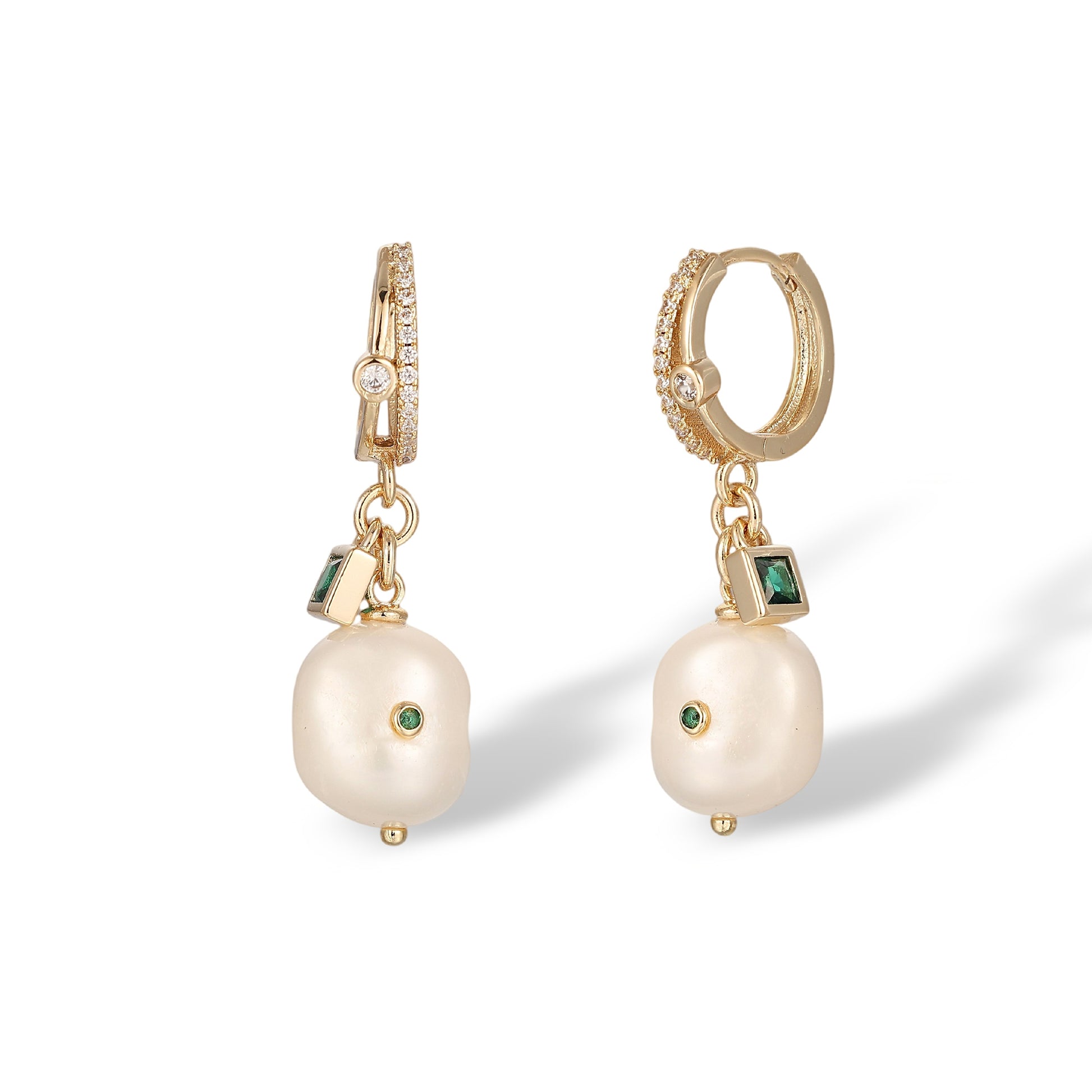 Odhild White Baroque Pearl Earrings